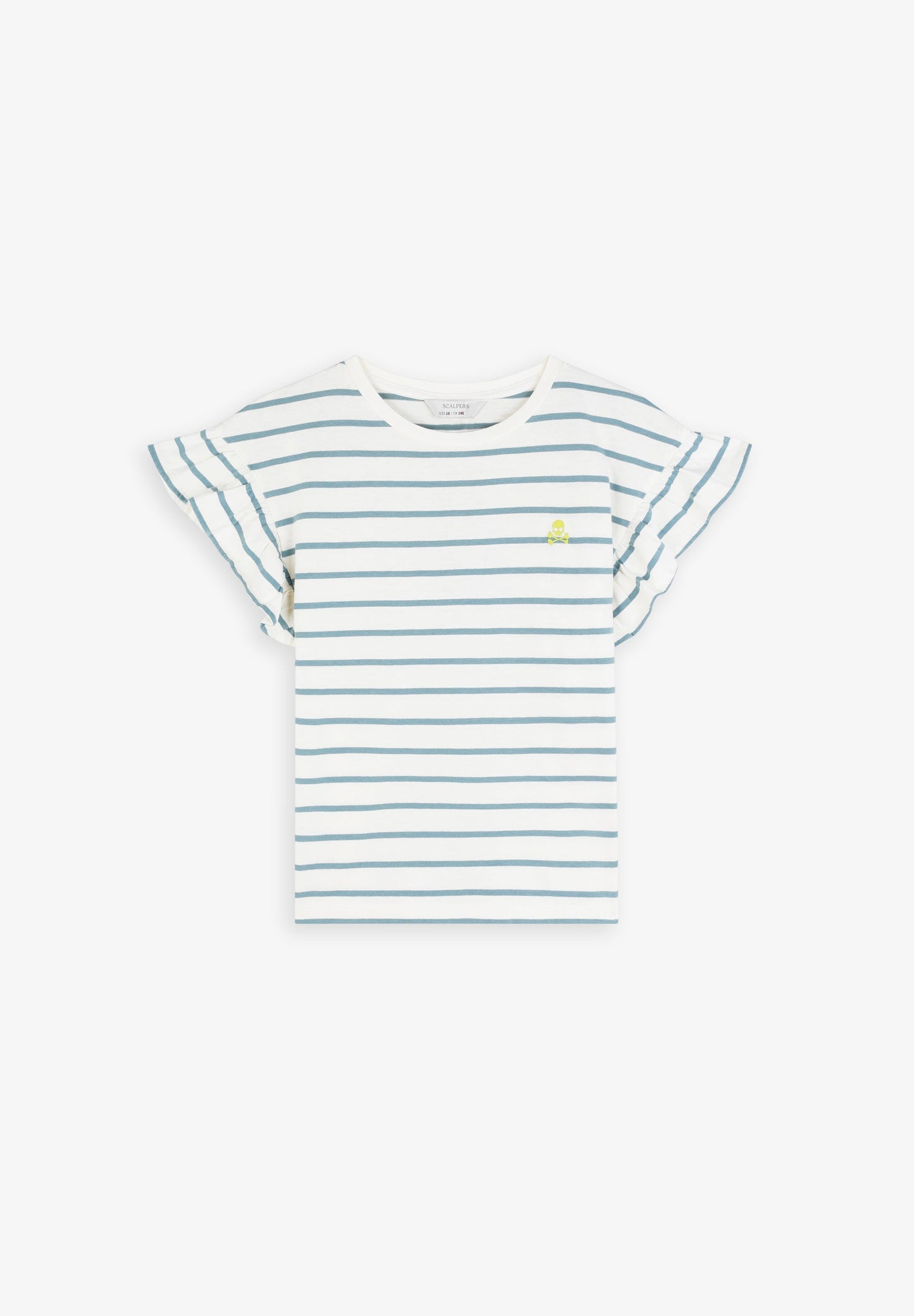 CAMISETA RAYAS VOLANTE MANGA