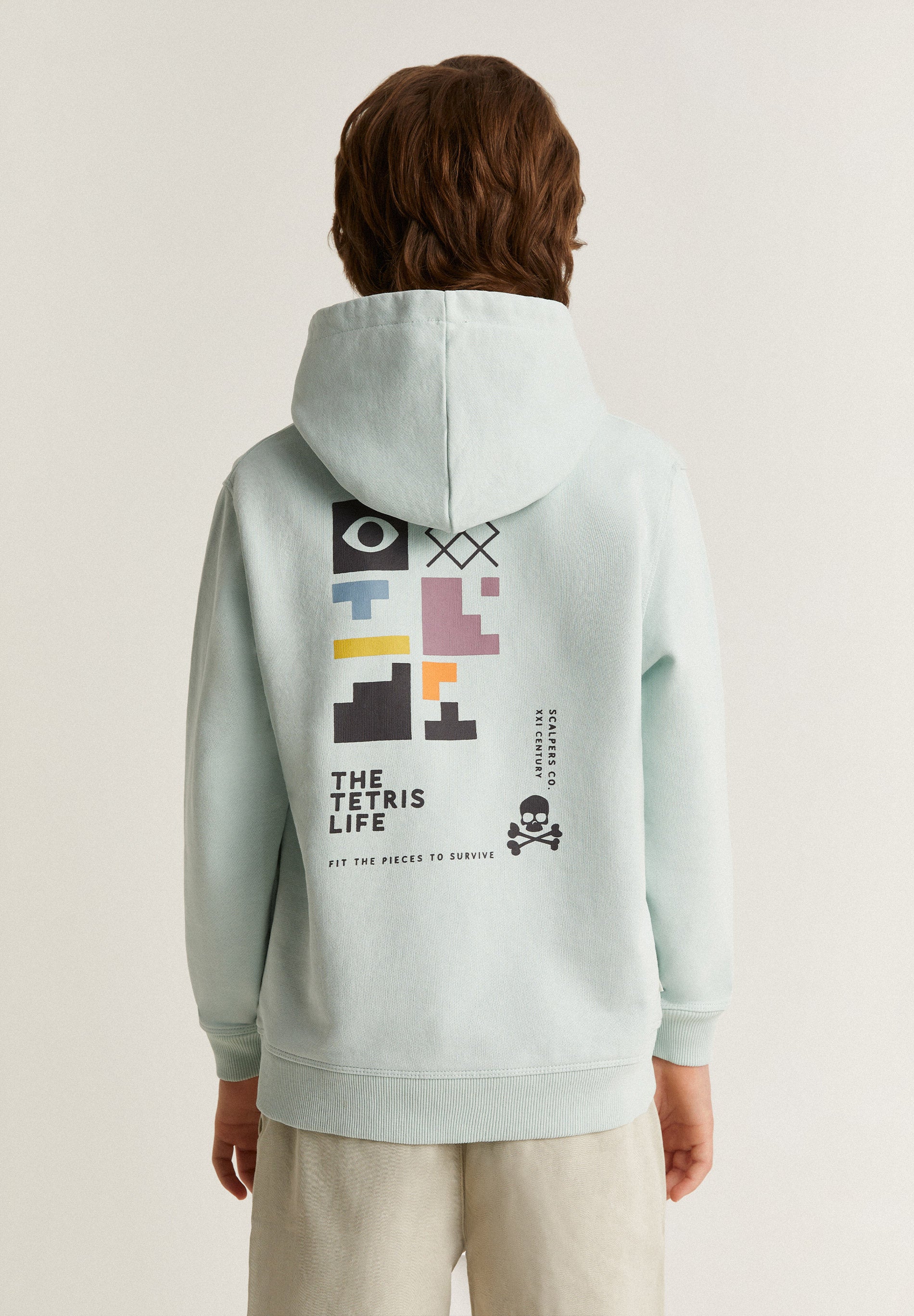 SUDADERA CAPUCHA PRINT TETRIS