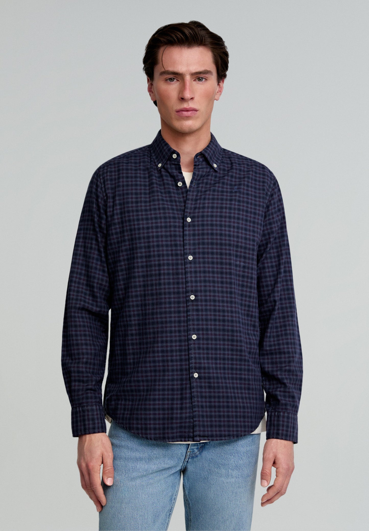 CAMISA CUADROS CUELLO BOTONES