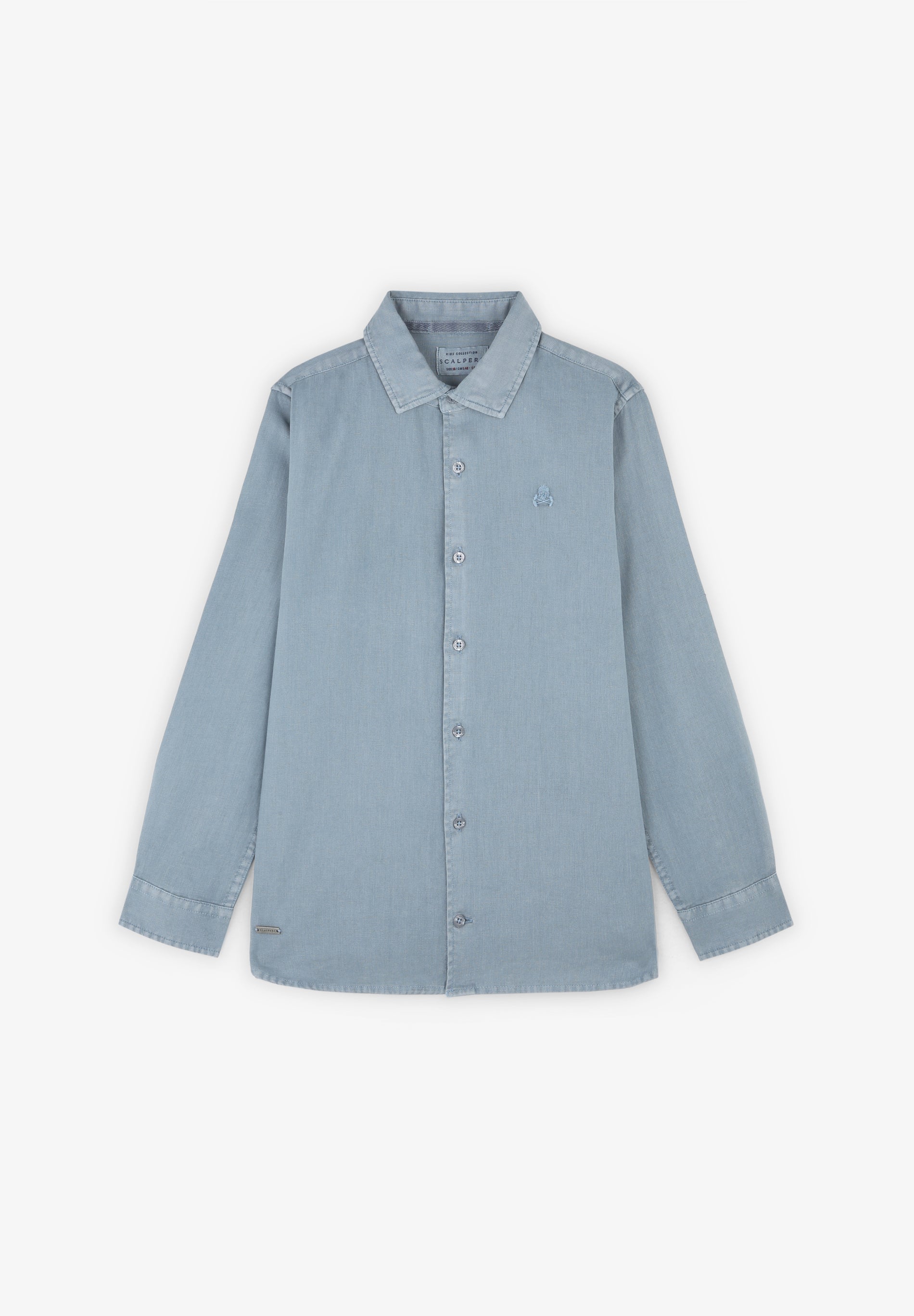 CAMISA CALAVERA BORDADA TONO