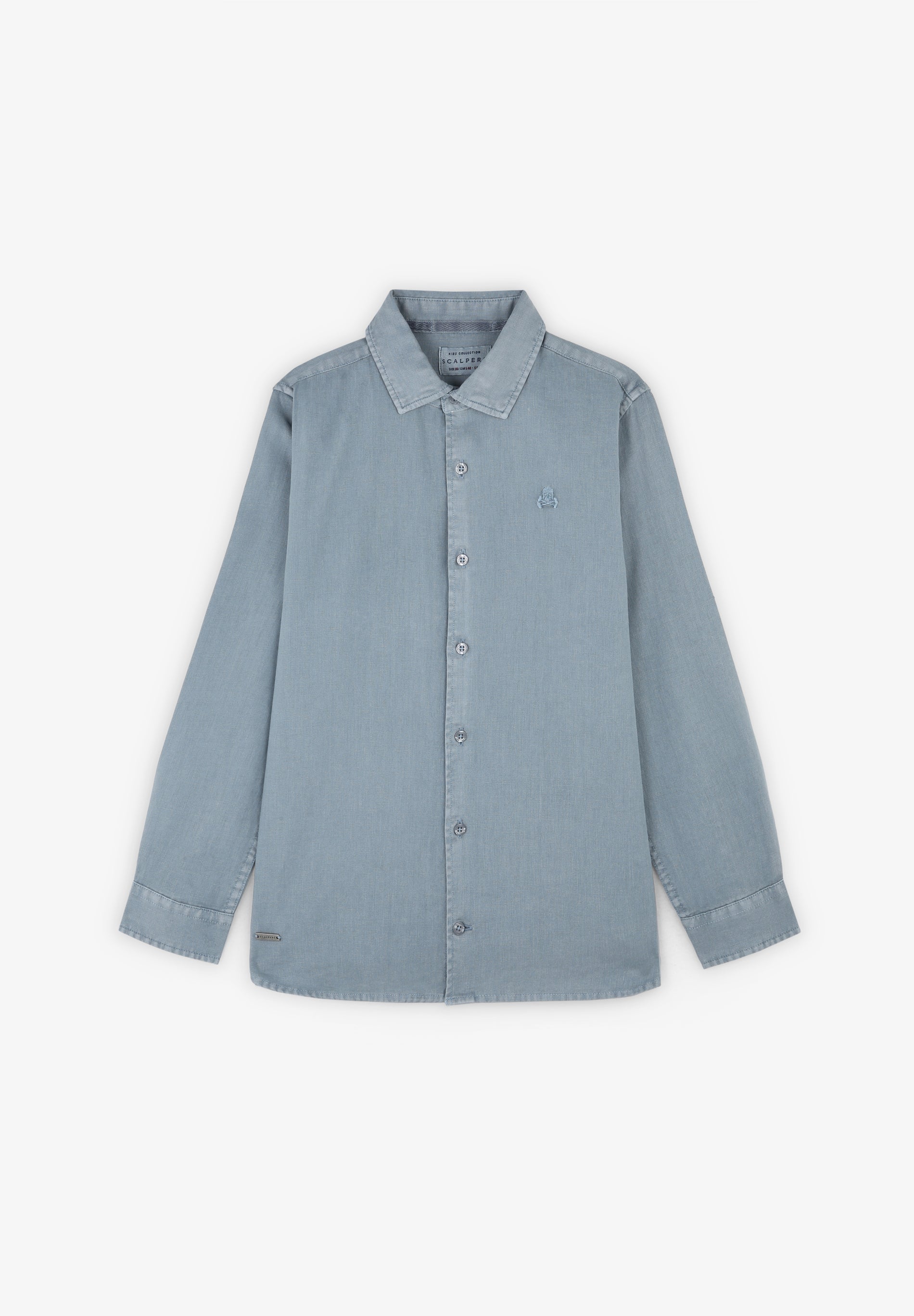 CAMISA CALAVERA BORDADA TONO