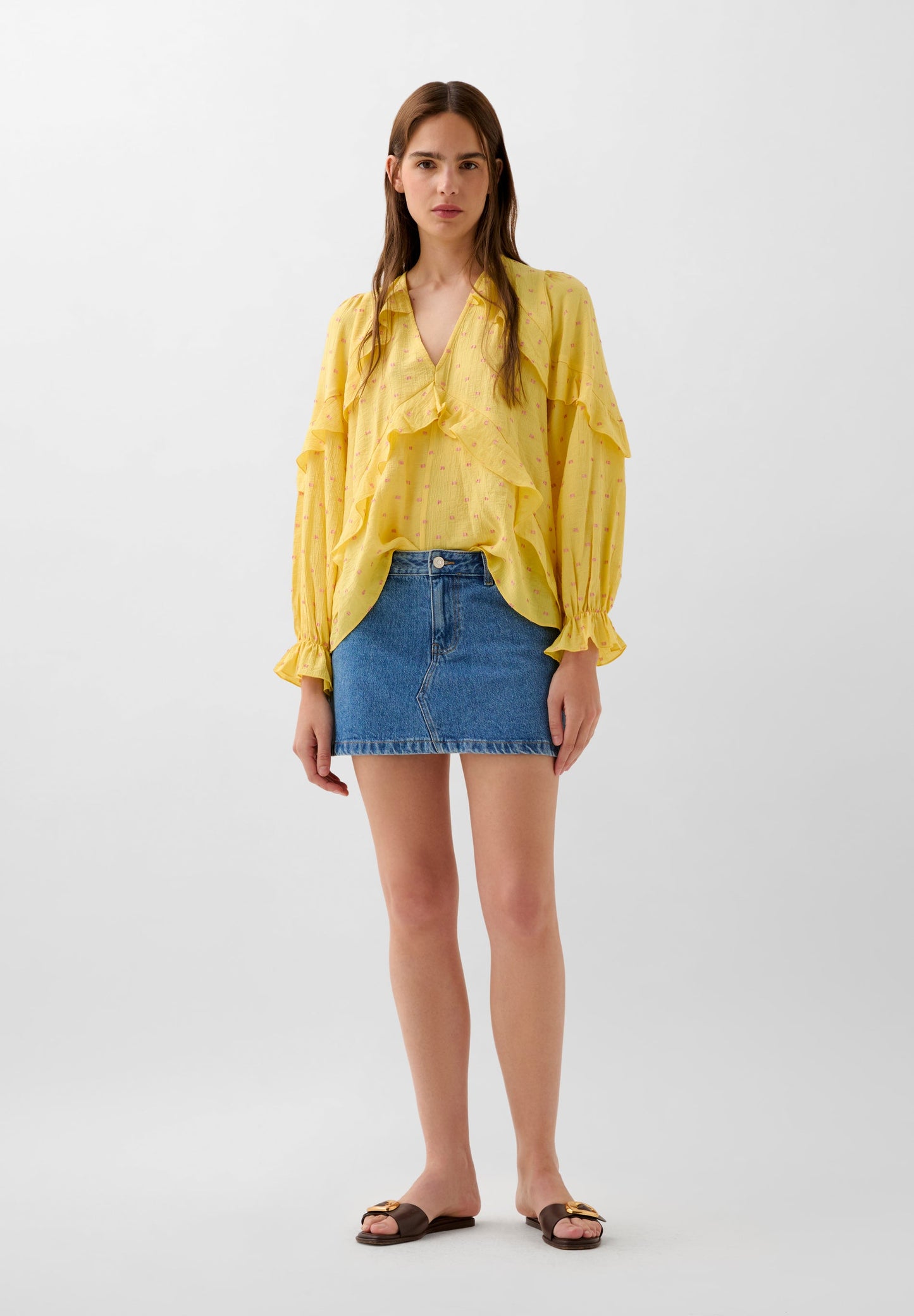 BLUSA VOLANTES DETALLES LÚREX