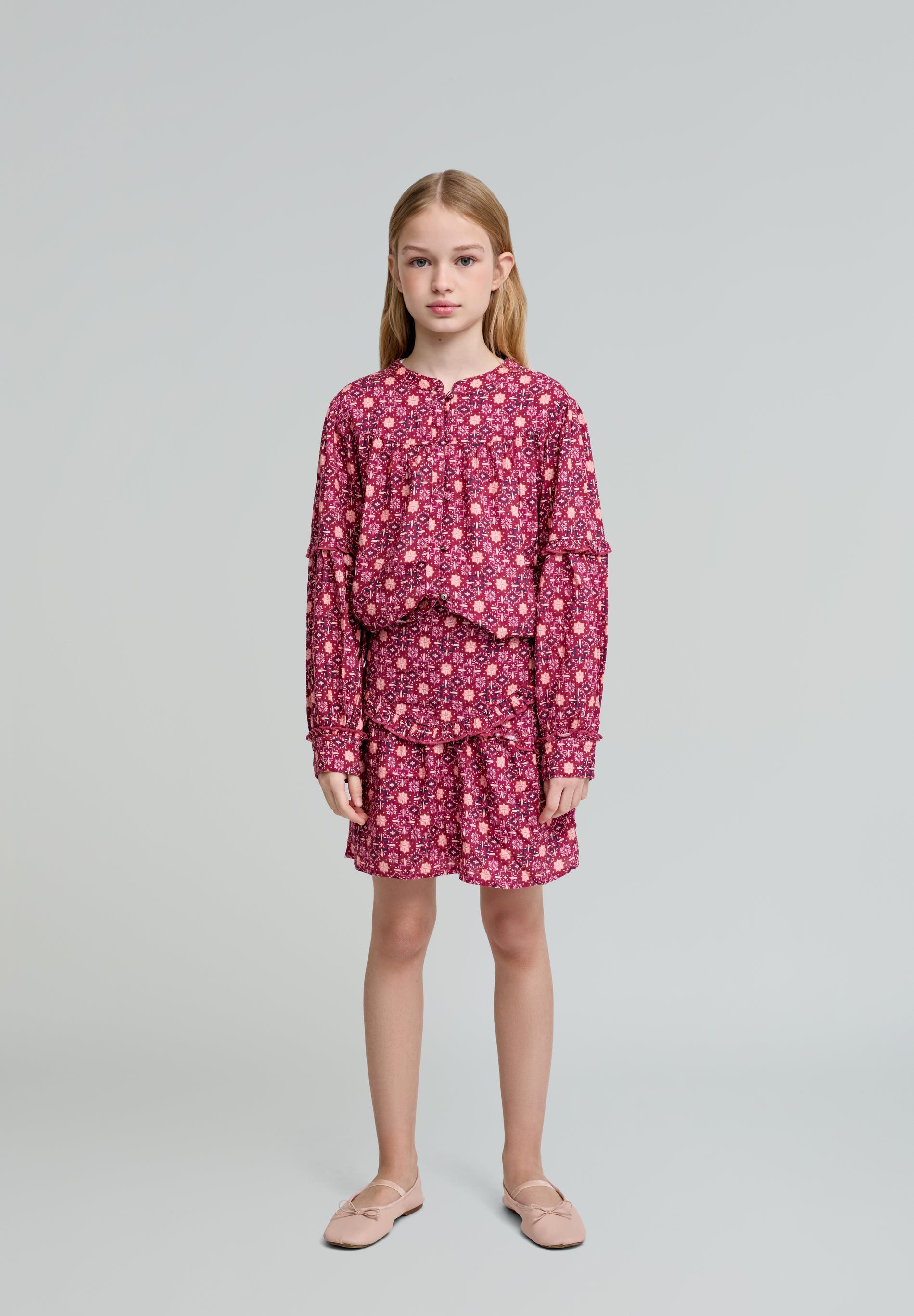 FALDA MINI PRINT VOLANTES