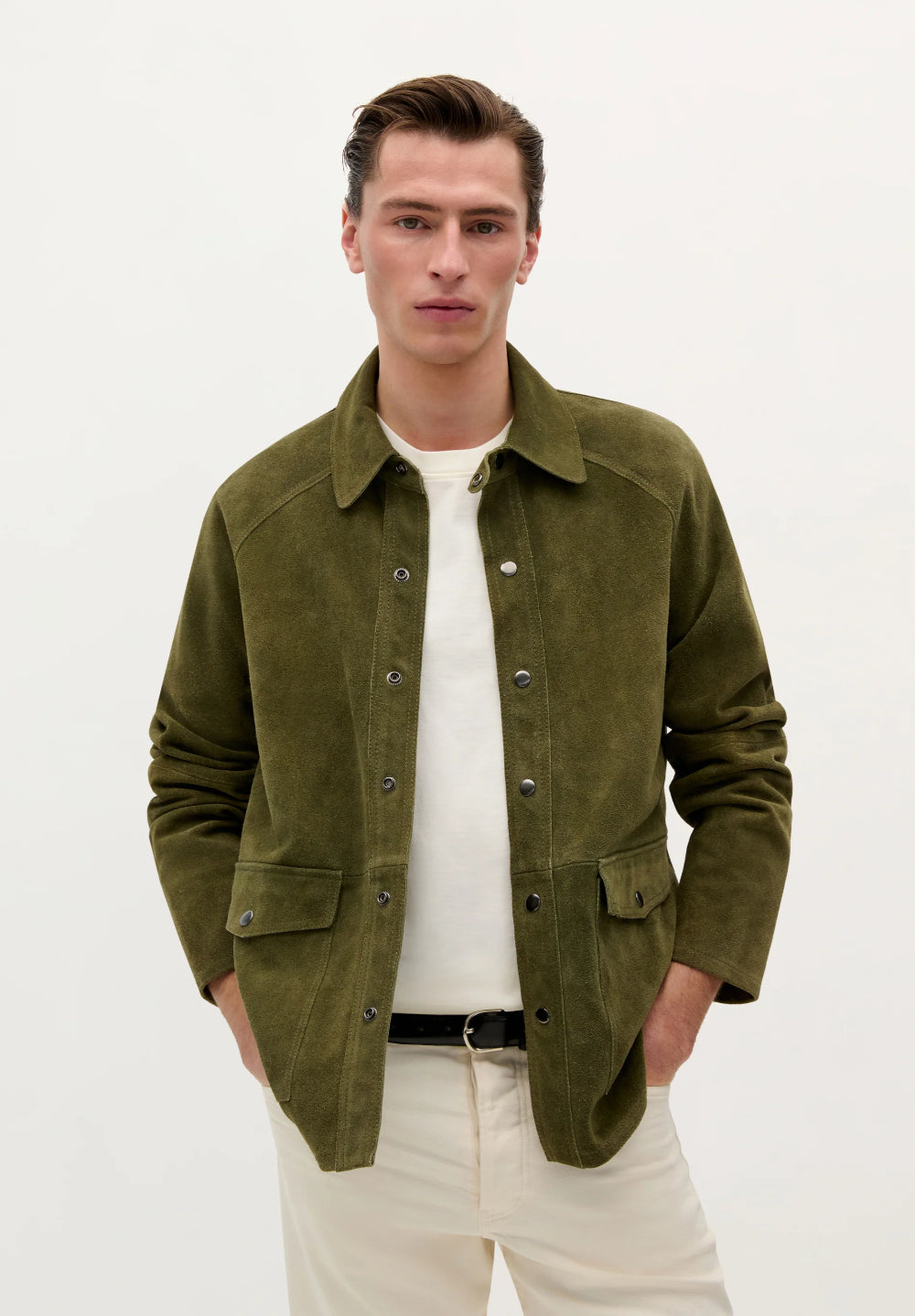 CHAQUETA PIEL BOLSILLOS TAPETA