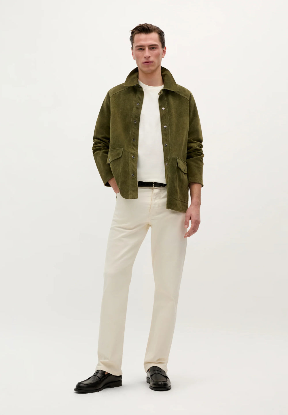 CHAQUETA PIEL BOLSILLOS TAPETA