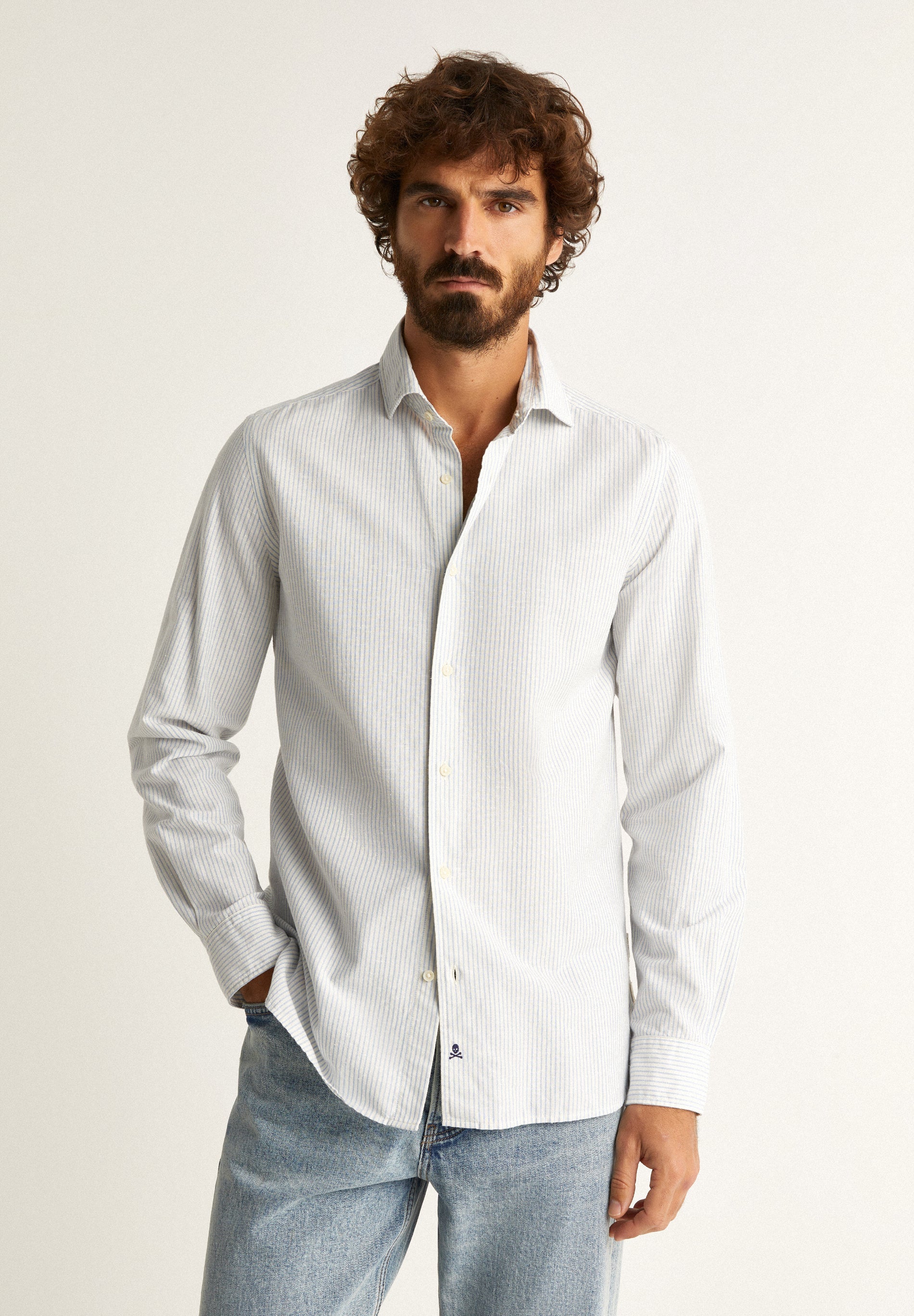 CAMISA RAYAS CALAVERA TAPETA