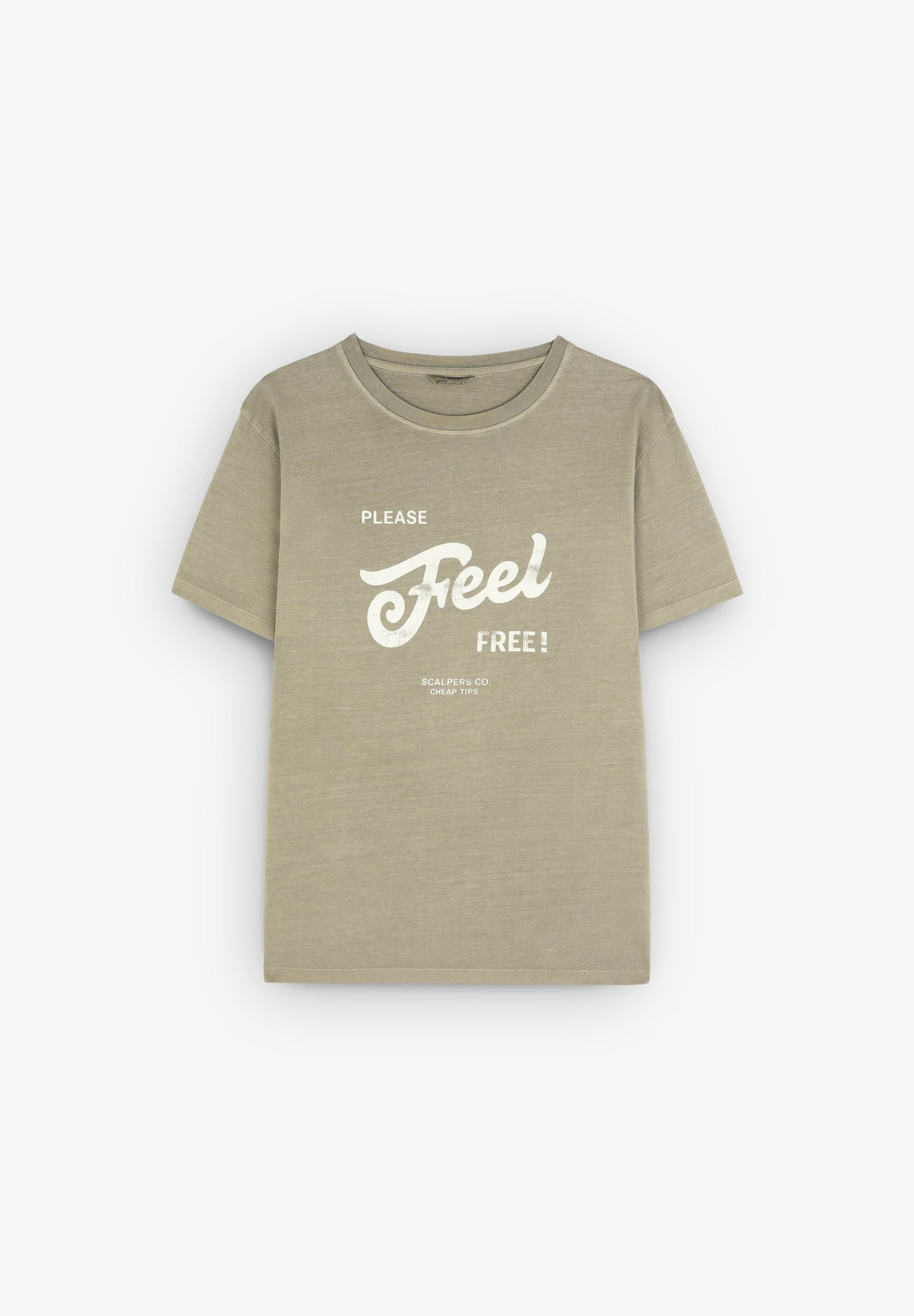 CAMISETA EFECTO LAVADO PRINT FRONTAL
