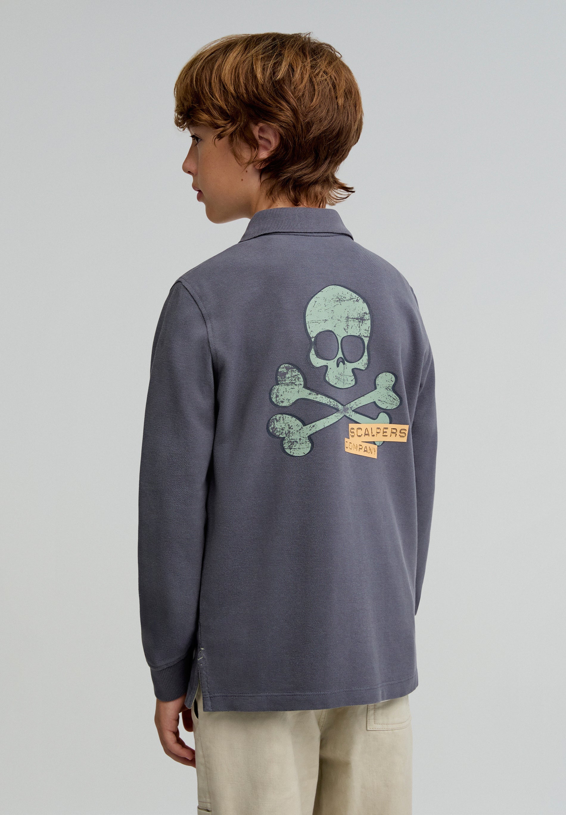 POLO MANGA LARGA CALAVERA TRASERA