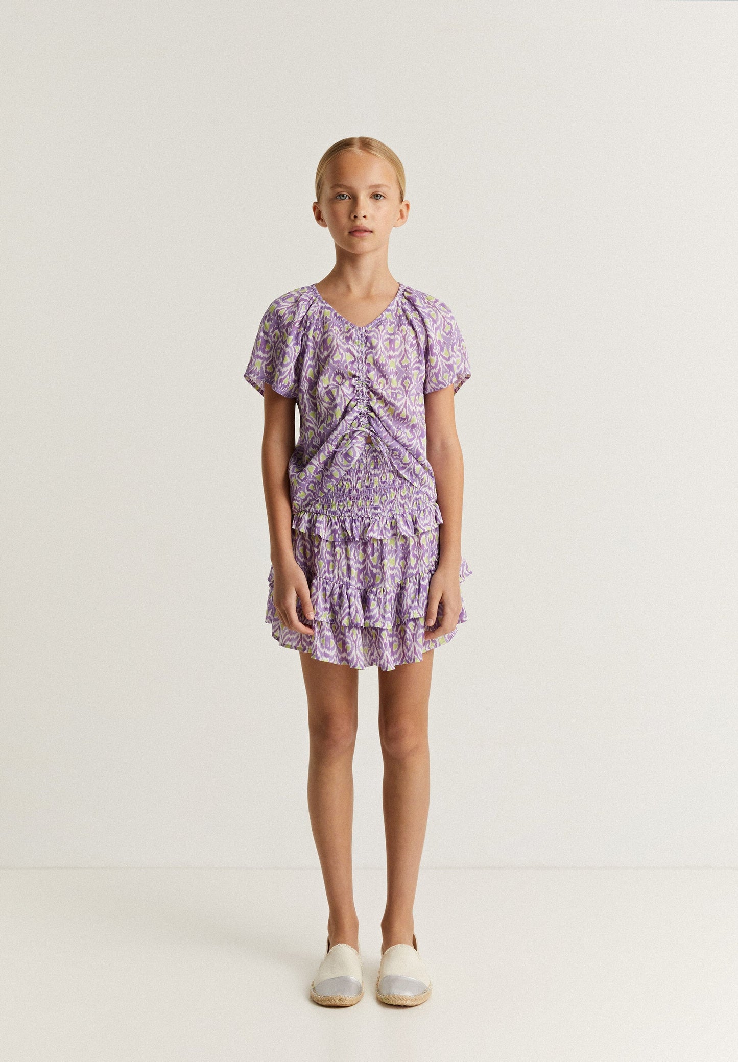 FALDA MINI IKAT VOLANTES