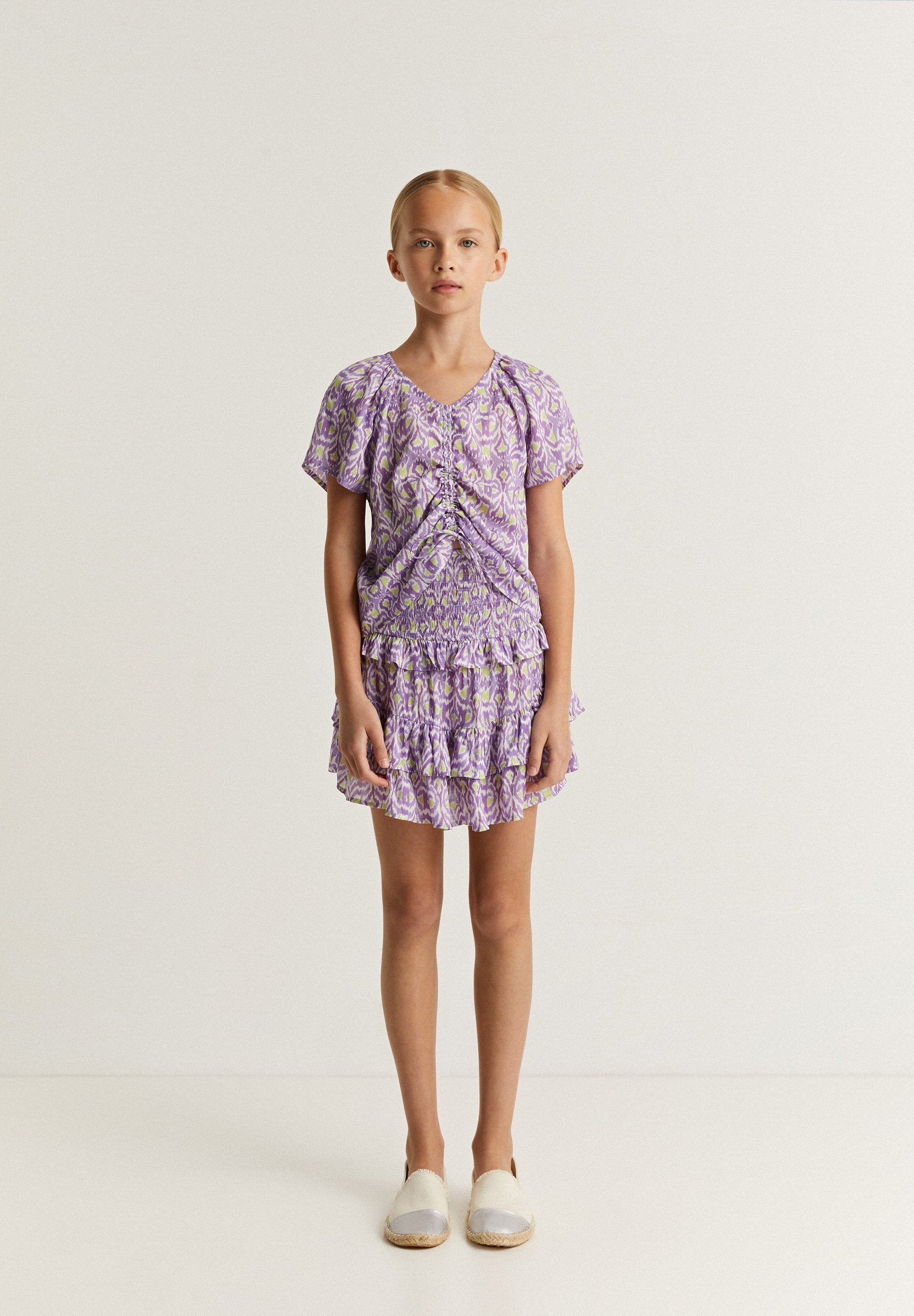 FALDA MINI IKAT VOLANTES