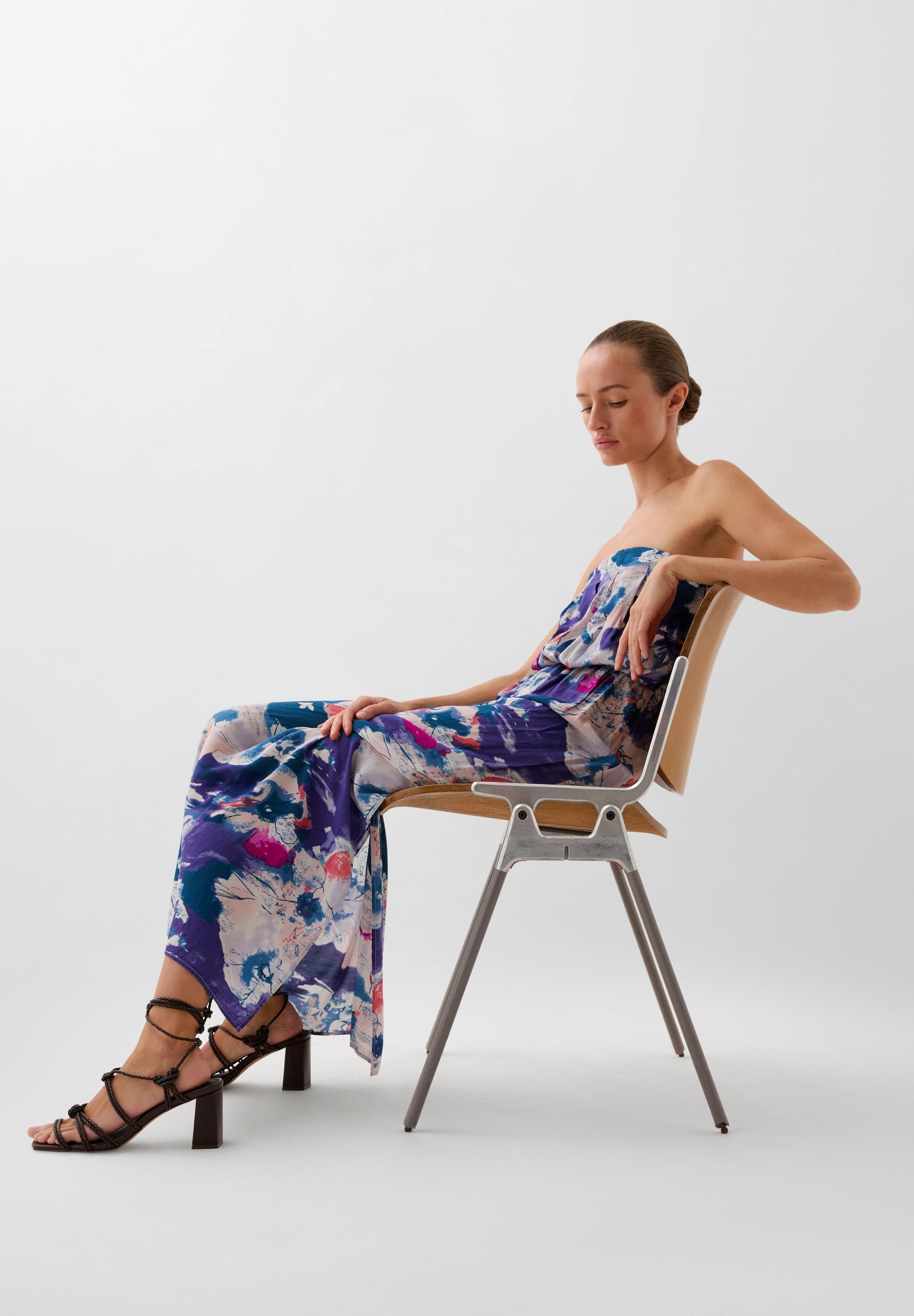 VESTIDO BANDEAU PRINT FLUIDO