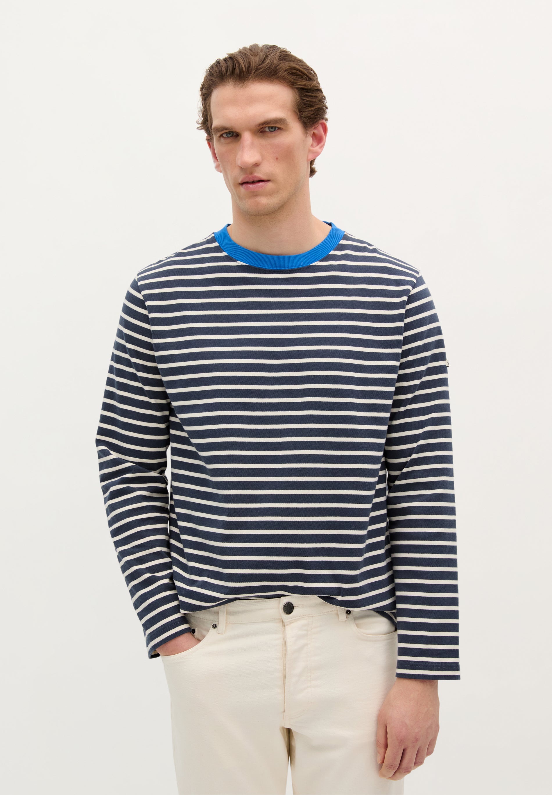 POLERA RAYAS CUELLO CONTRASTE