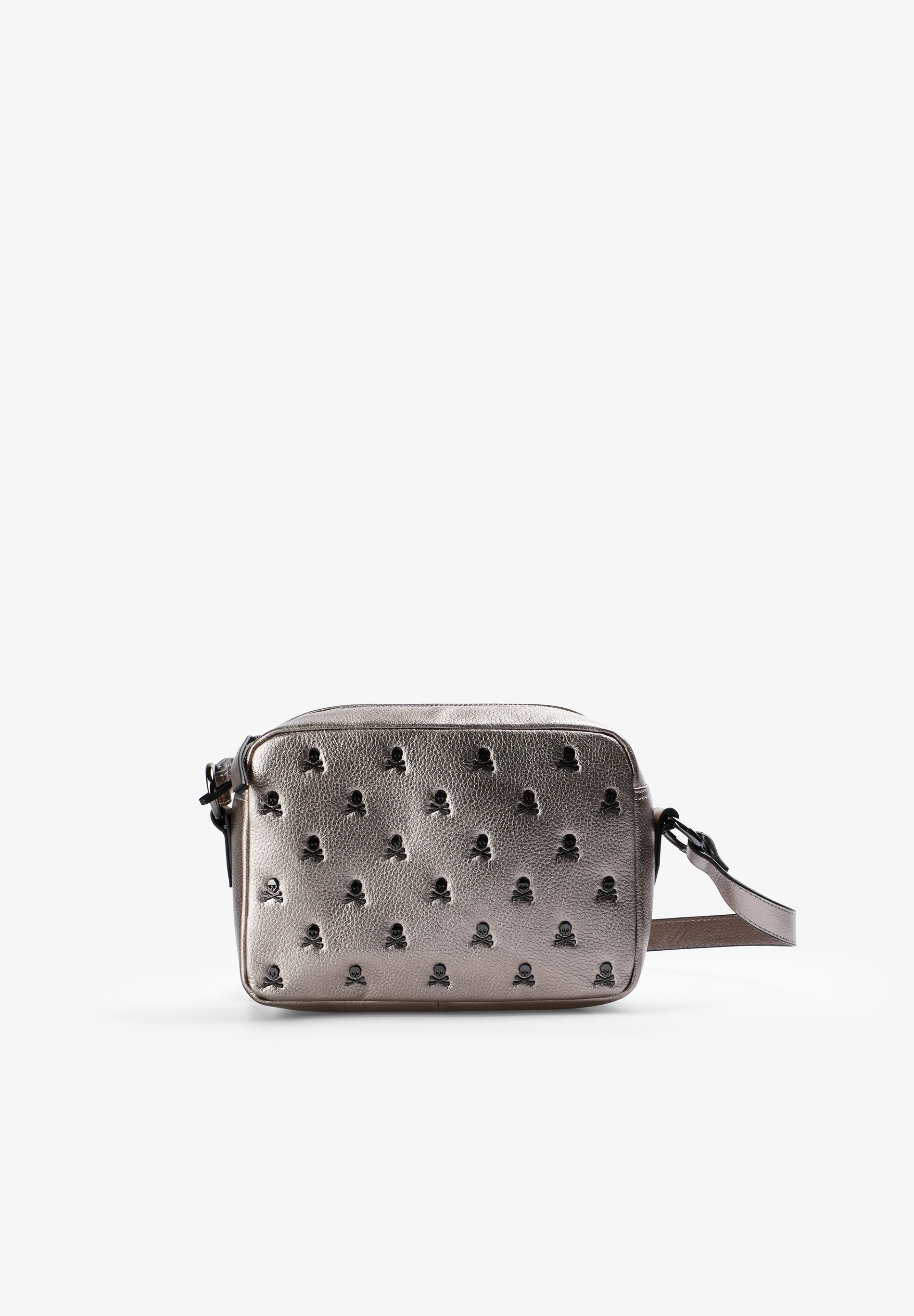 BOLSO PIEL BANDOLERA CALAVERAS ALL OVER - Scalpers