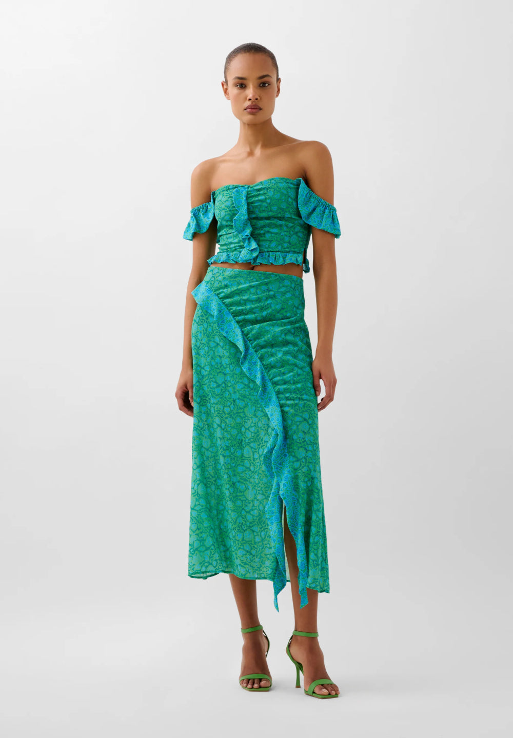 FALDA ESTAMPADA VOLANTES