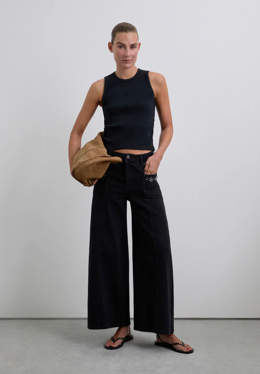 SCCULOTTE STUDS DENIM PANT