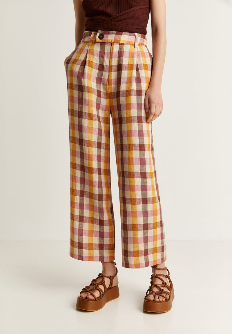 PANTALÓN VICHY LINO CUADROS