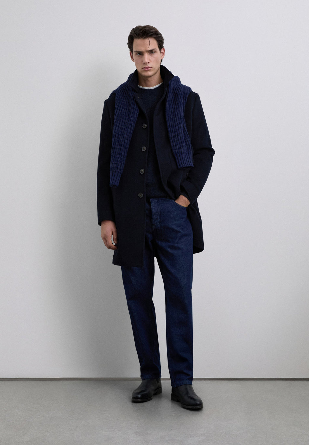 ABRIGO LARGO MEZCLA LANA - Scalpers