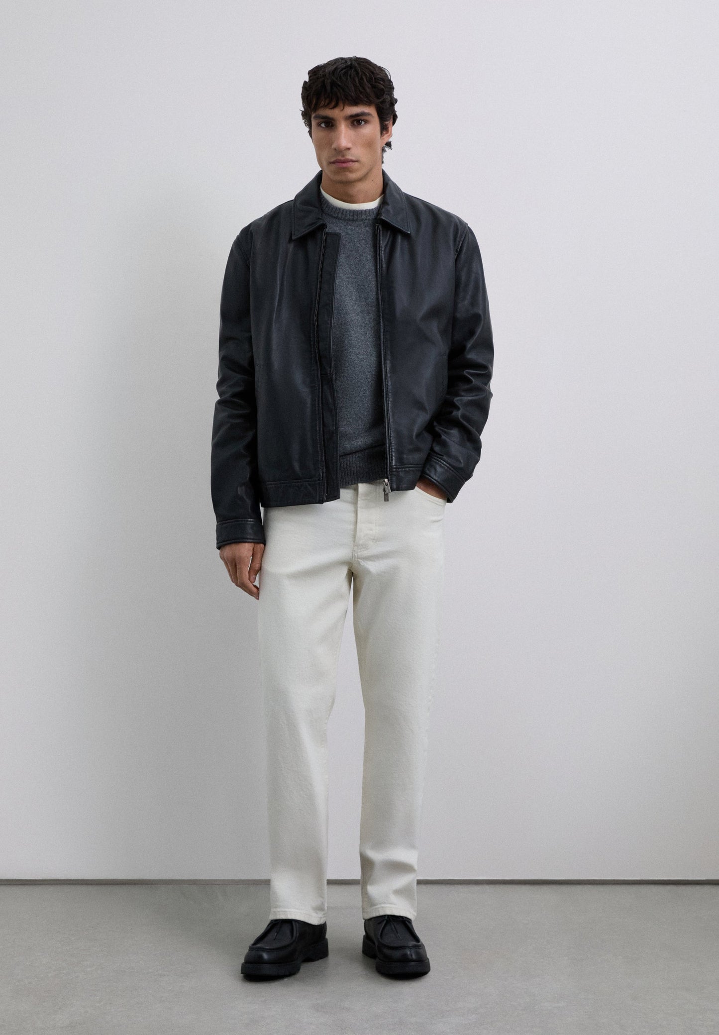 CHAQUETA PIEL CUELLO CAMISA - Scalpers