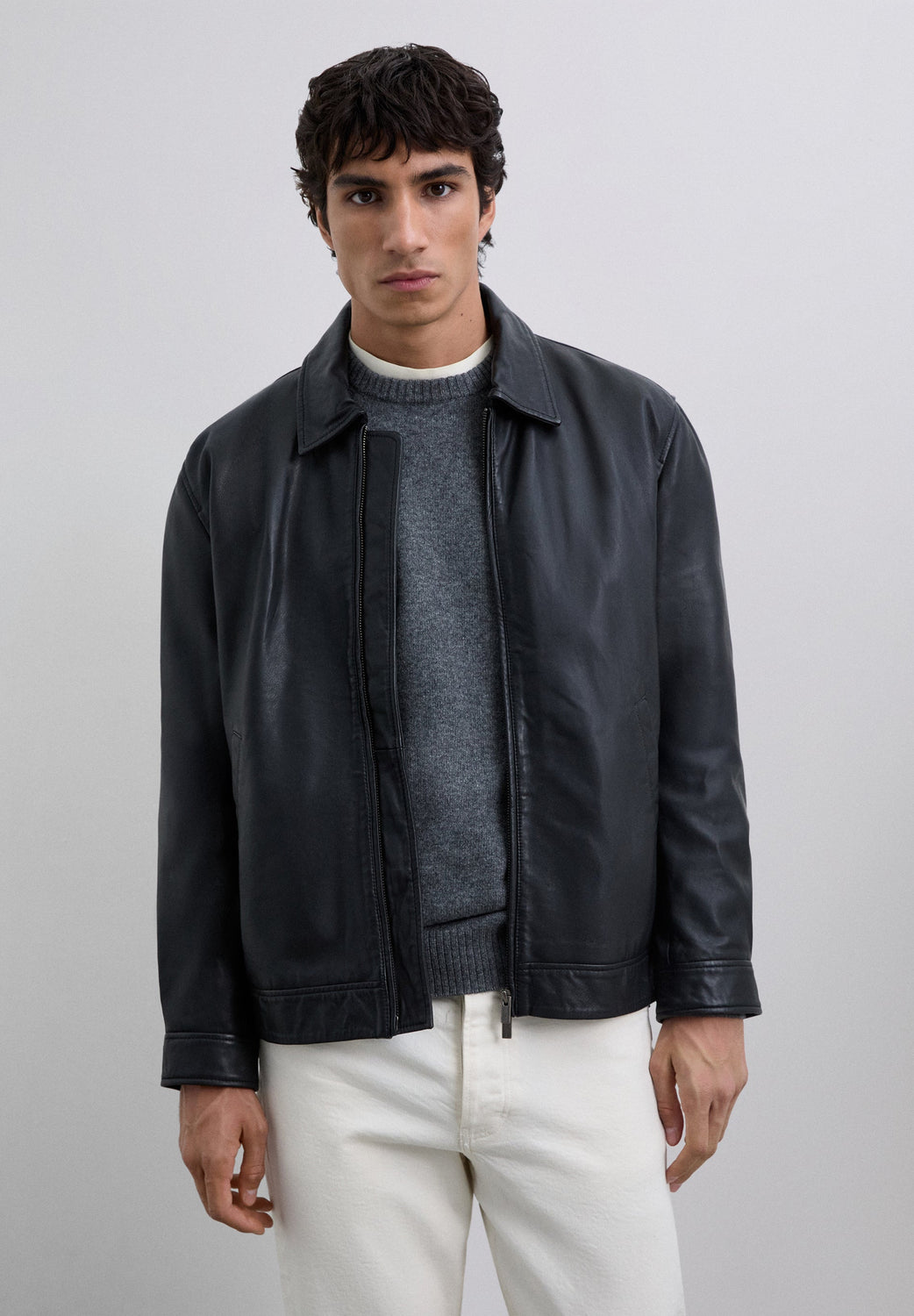 CHAQUETA PIEL CUELLO CAMISA - Scalpers