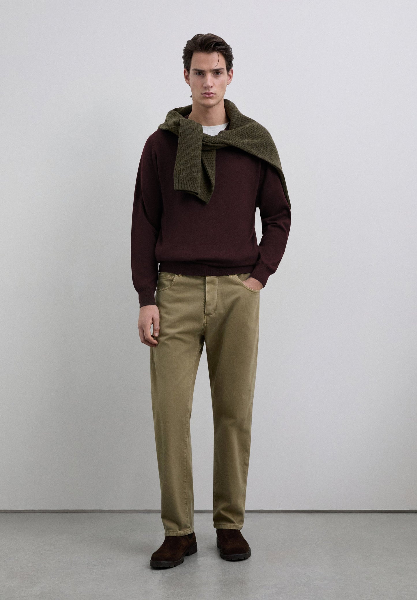 CHALECO PUNTO CUELLO PICO ALGODÓN