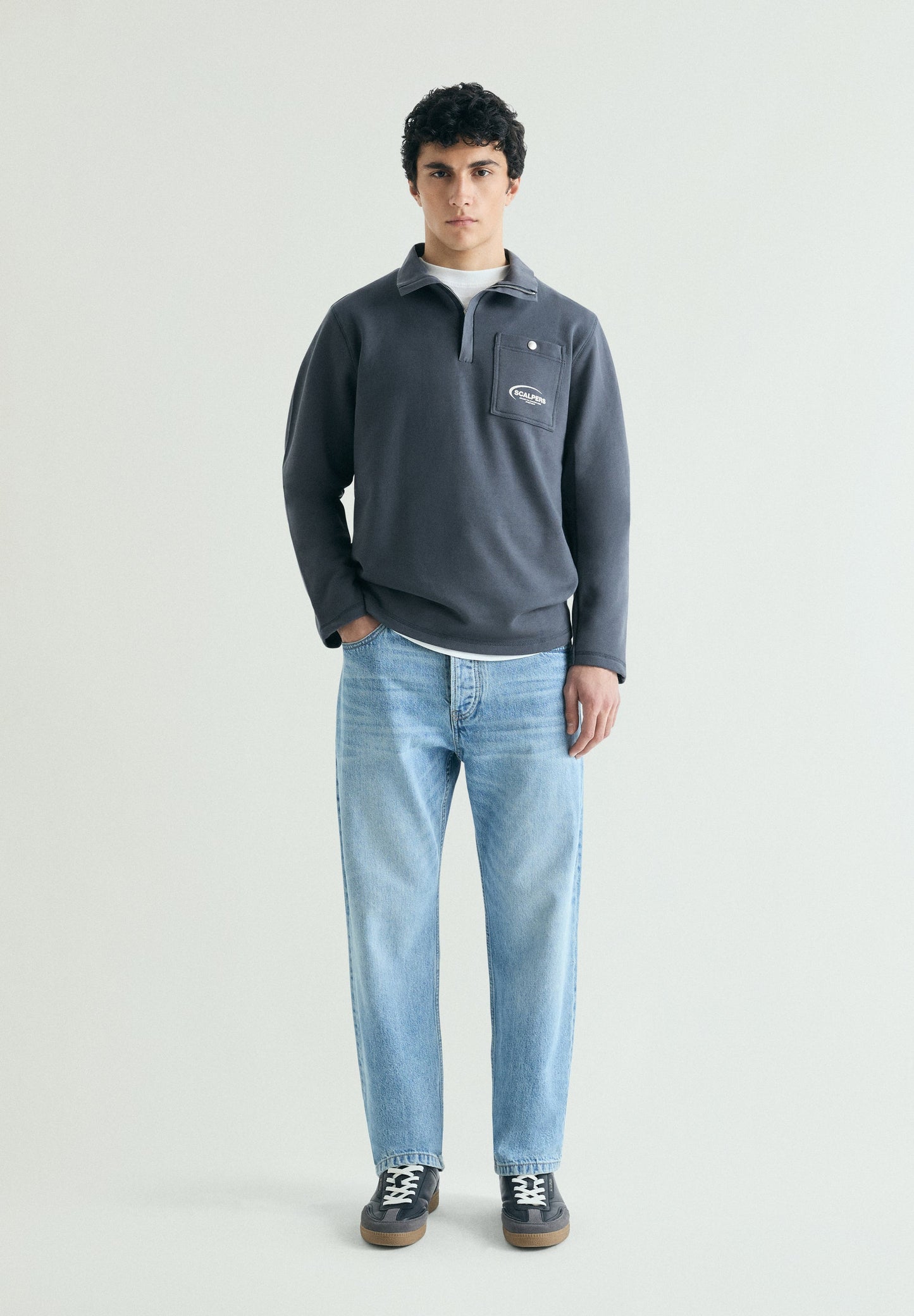 SUDADERA HALF ZIP BOLSILLO