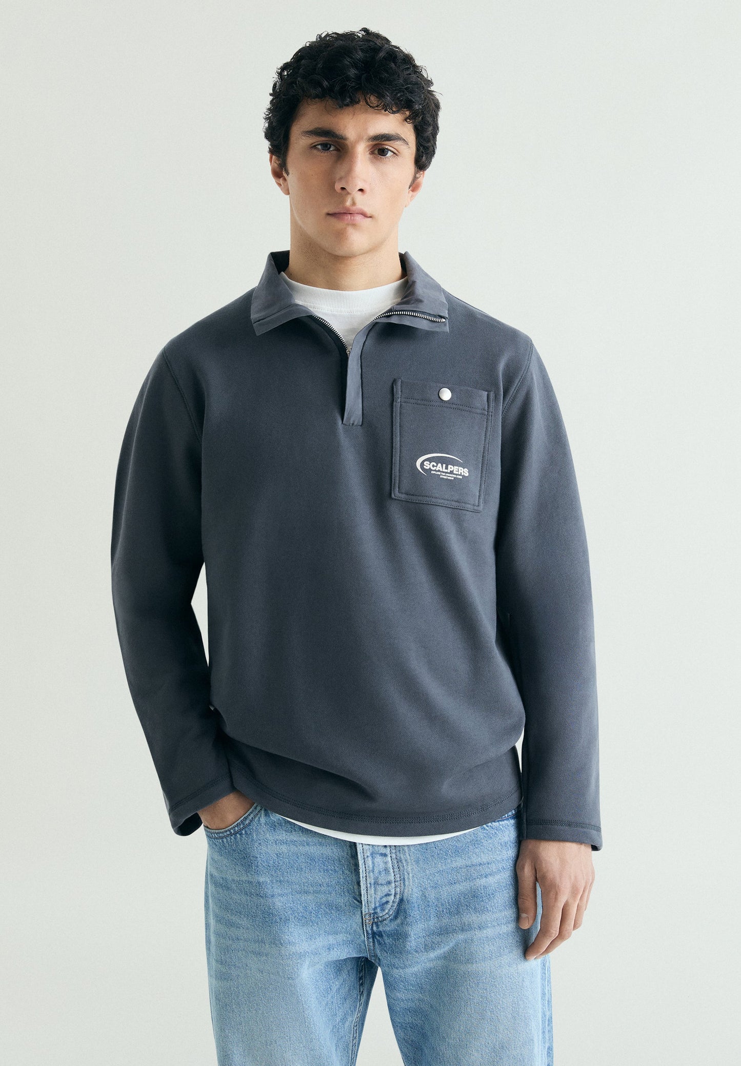 SUDADERA HALF ZIP BOLSILLO