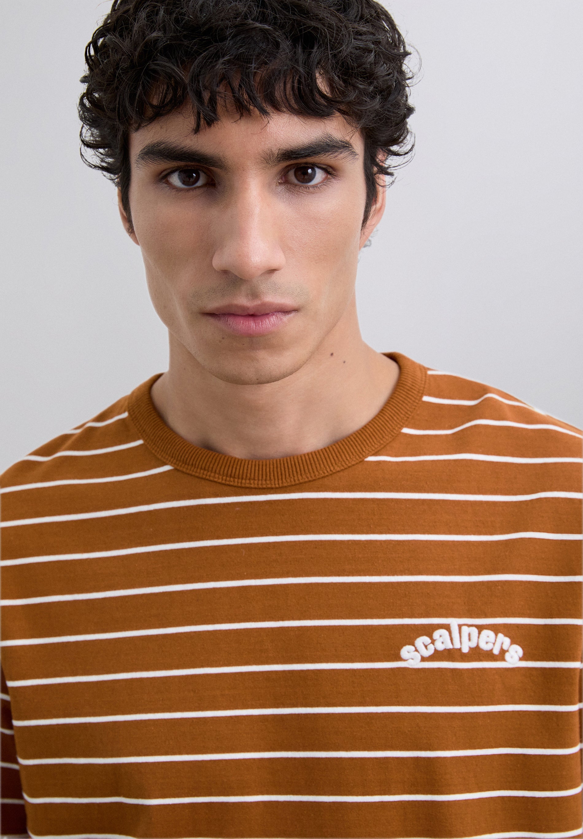 POLERA ESTAMPADA RAYAS LOGO