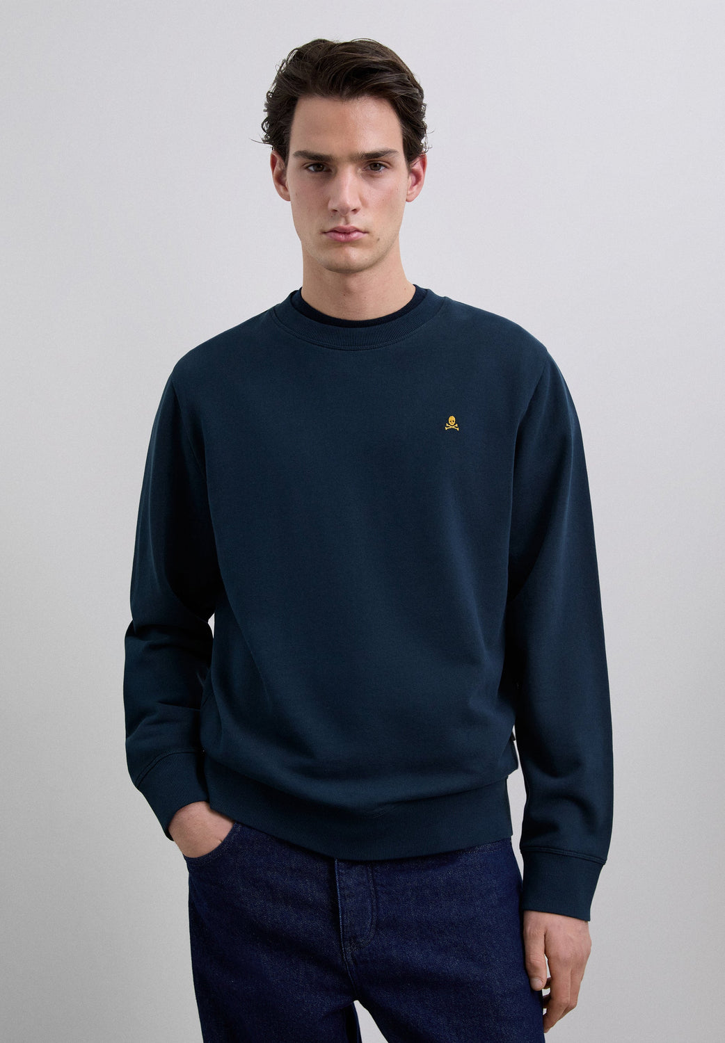 SUDADERA BORDADA CONTRASTE ALGODÓN - Scalpers