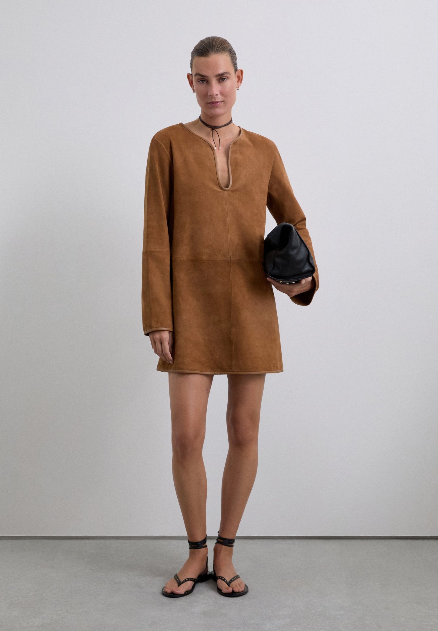 VESTIDO MINI PIEL ANTE