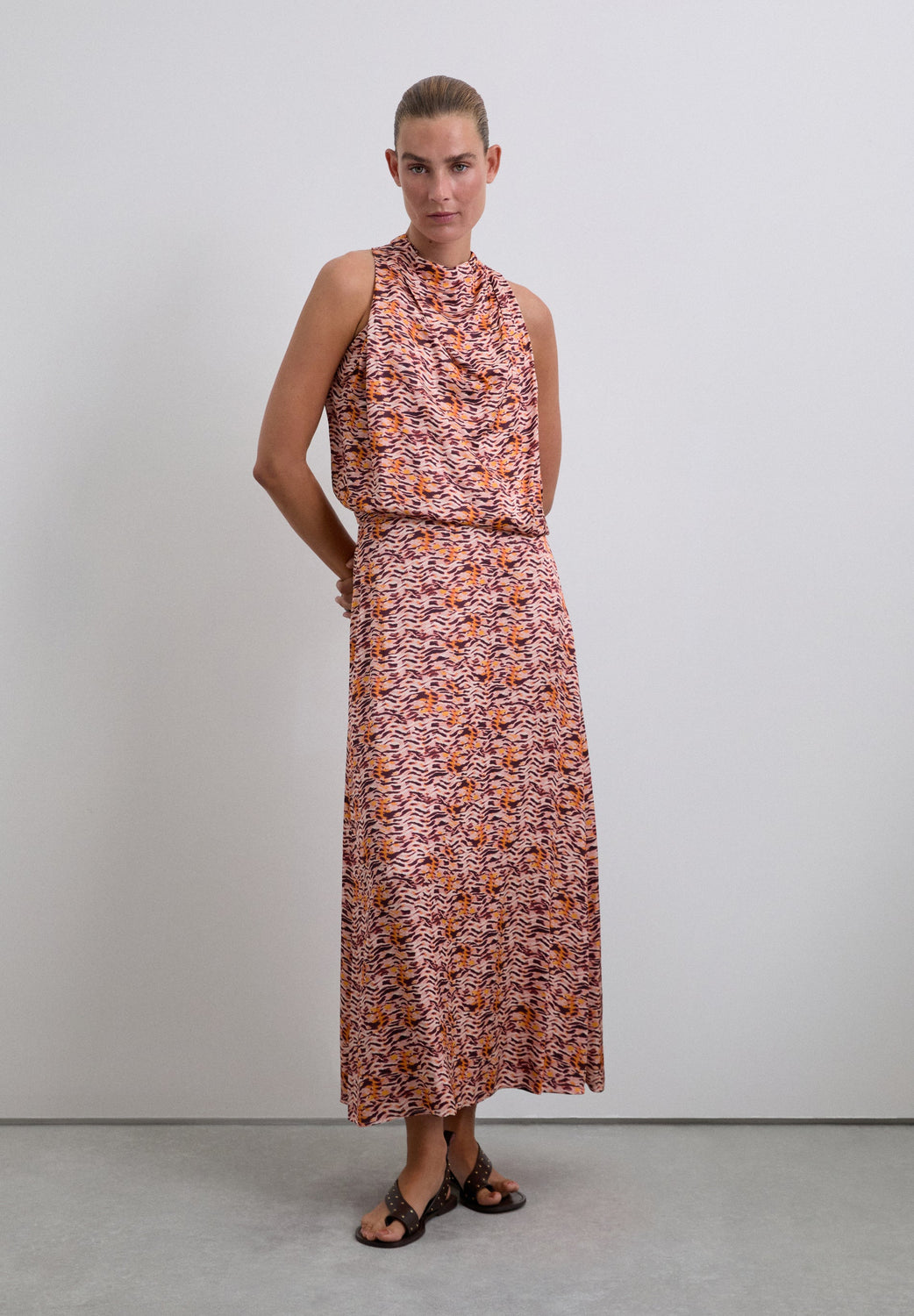 FALDA MIDI FLUIDA ESTAMPADA - Scalpers