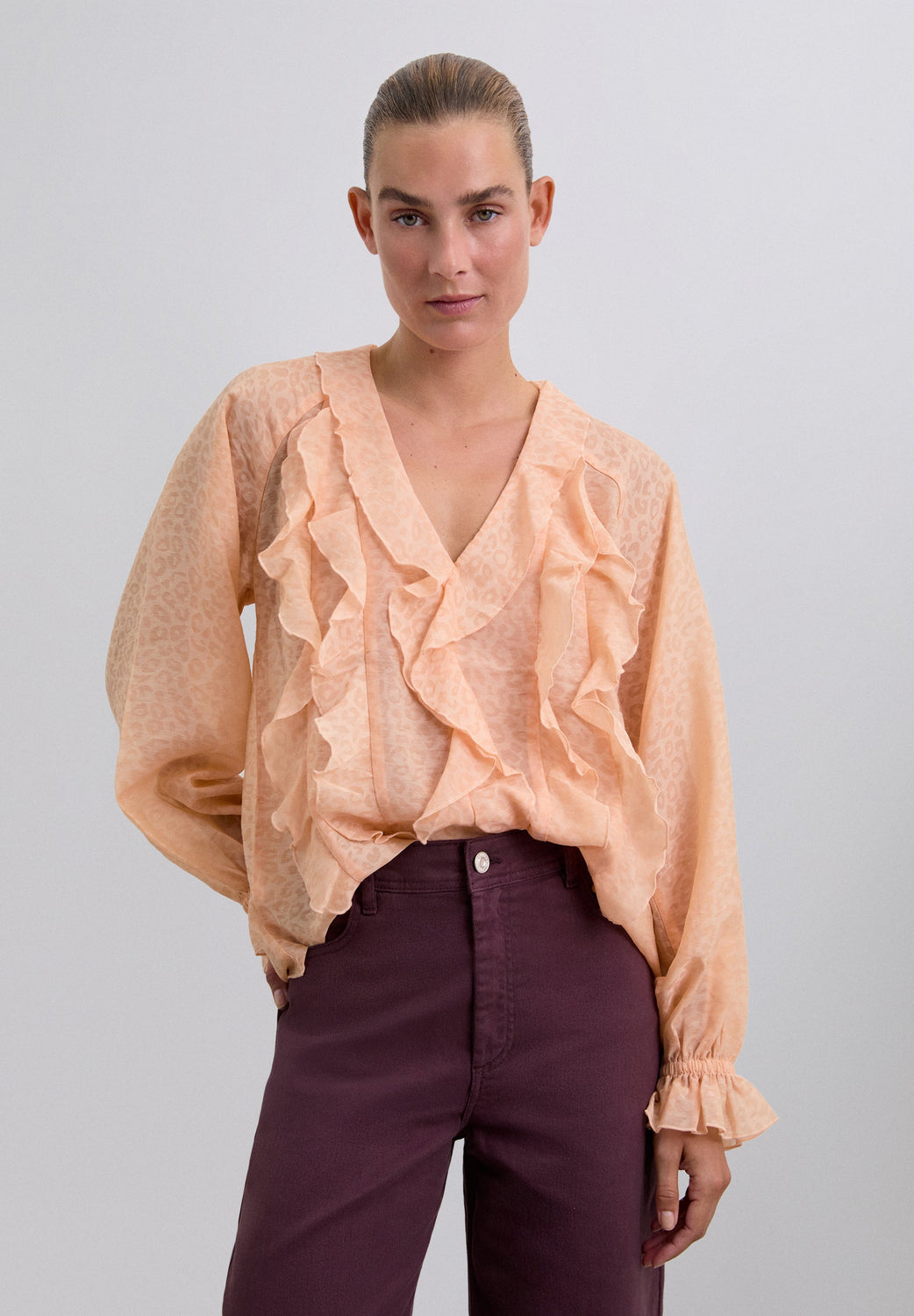 BLUSA VOLANTES ANIMAL PRINT - Scalpers