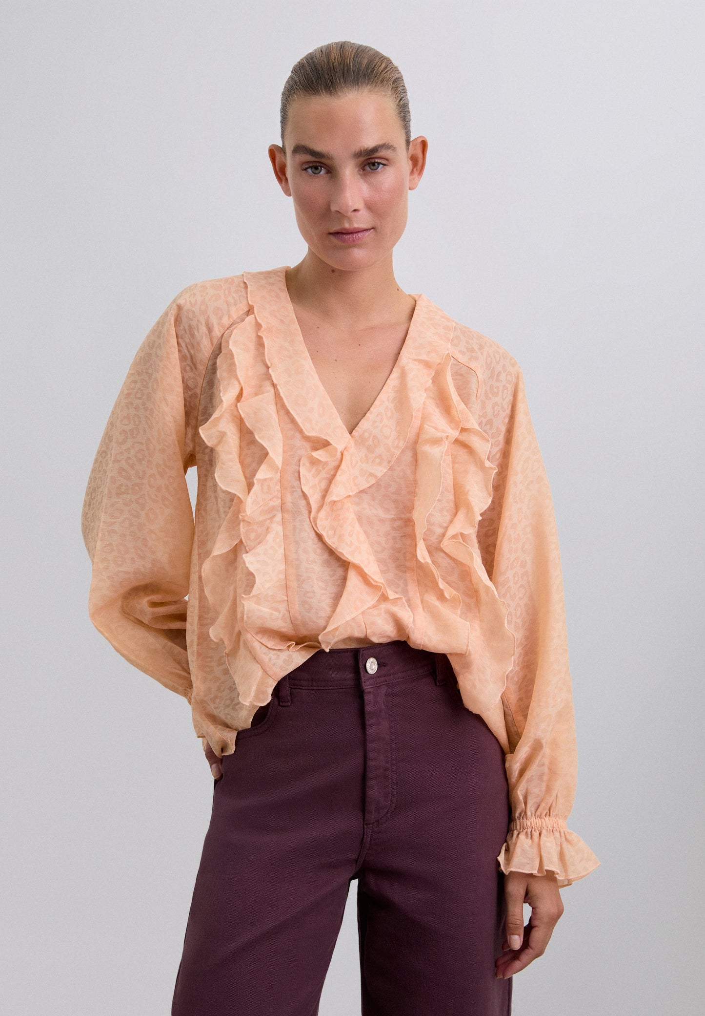 BLUSA VOLANTES ANIMAL PRINT - Scalpers