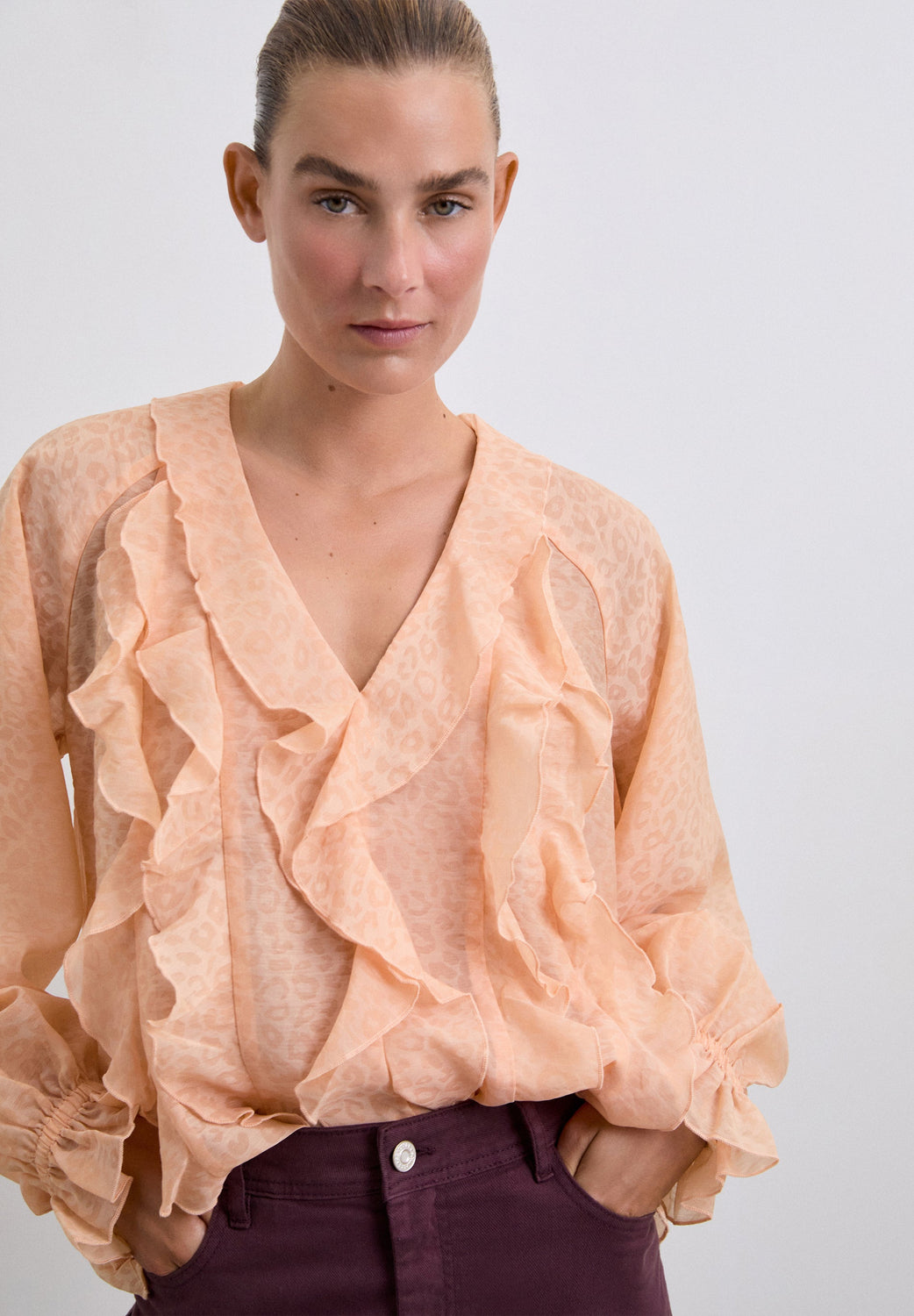 BLUSA VOLANTES ANIMAL PRINT - Scalpers