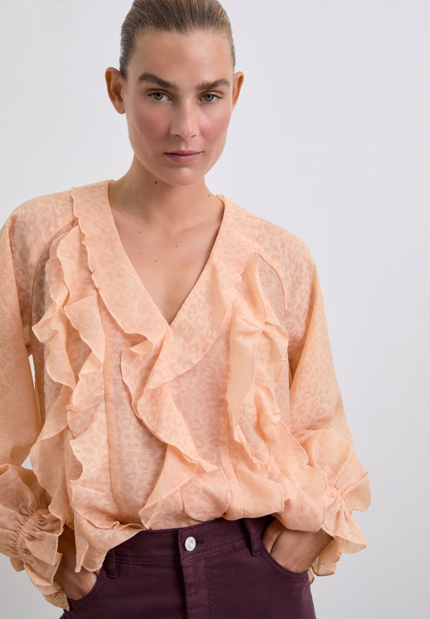 BLUSA VOLANTES ANIMAL PRINT - Scalpers