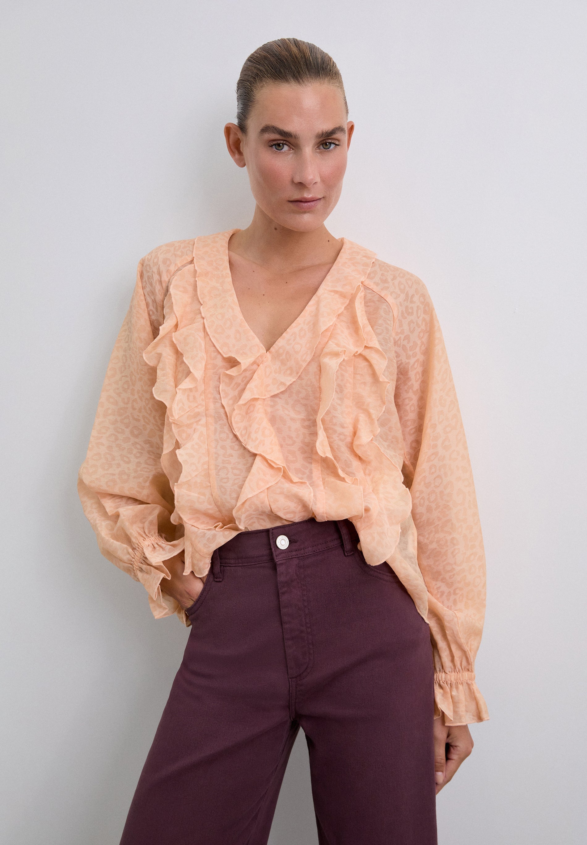 BLUSA VOLANTES ANIMAL PRINT - Scalpers