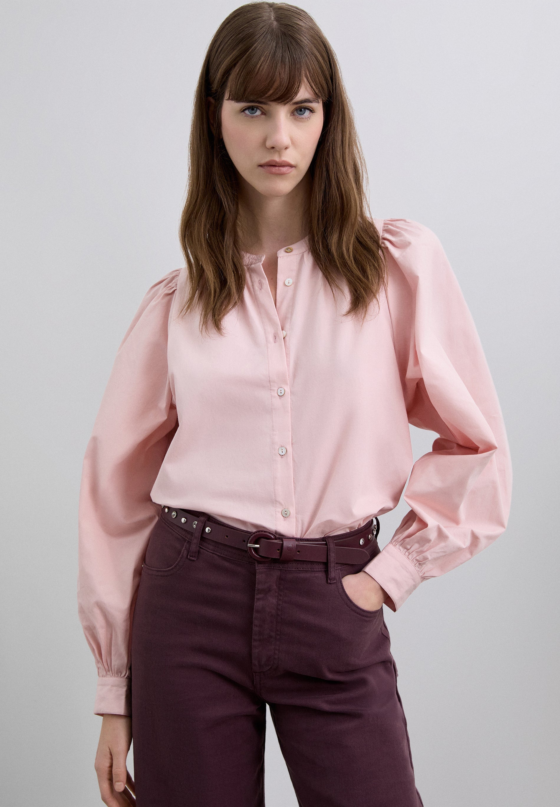 CAMISA POPELÍN MANGA ABULLONADA - Scalpers