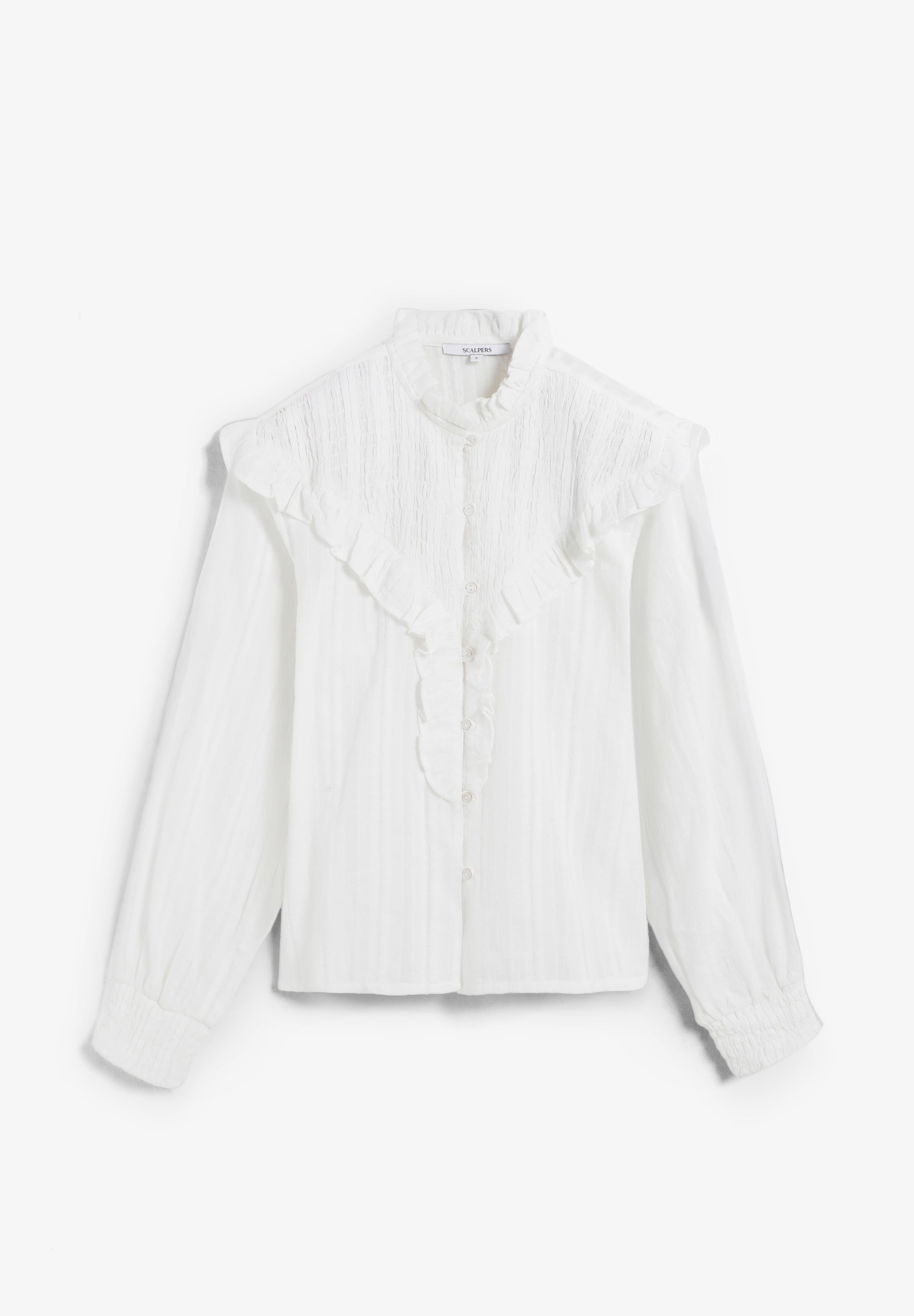 BLUSA FRUNCIDA CON VOLANTE