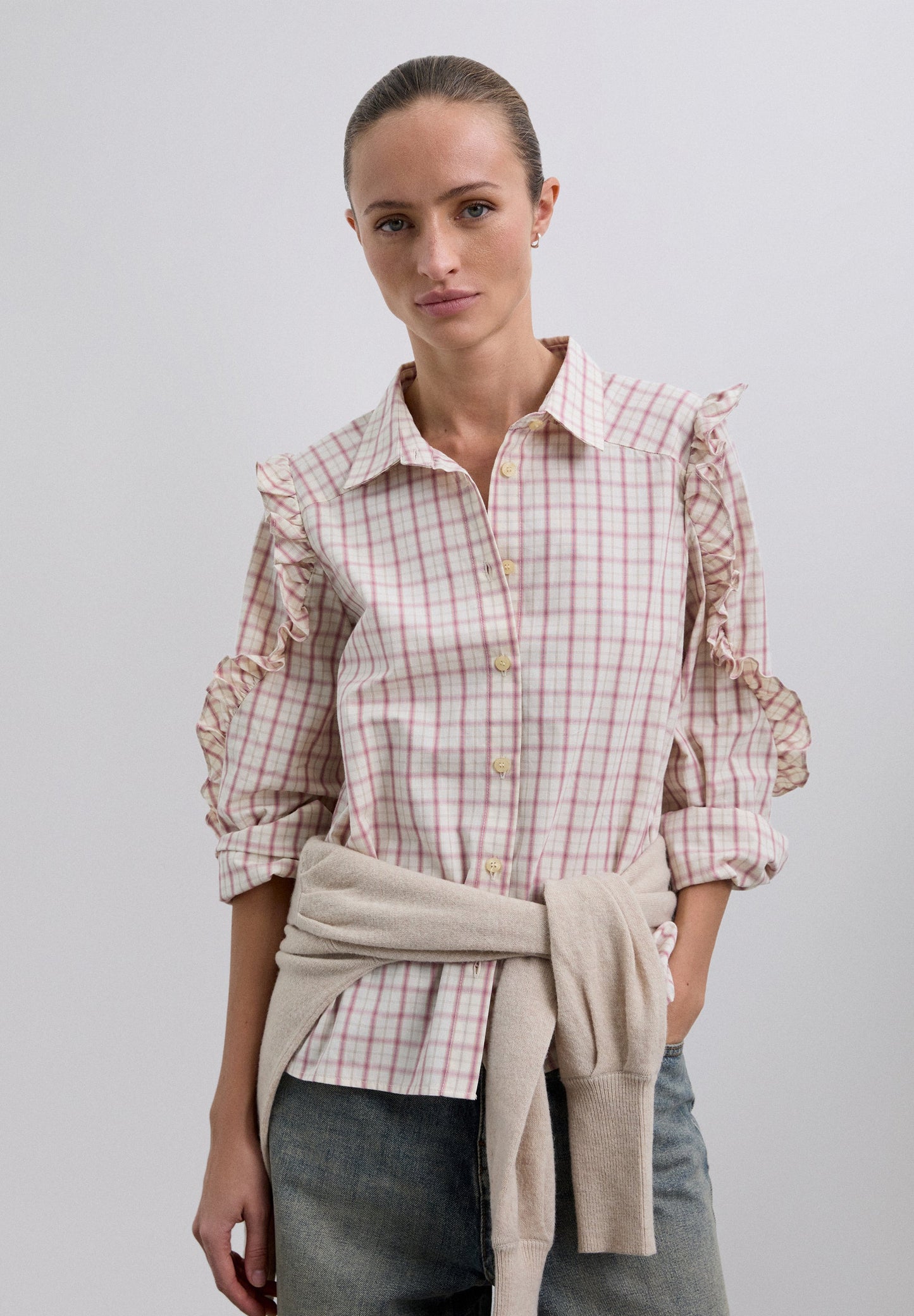 CAMISA CUADROS DETALLES FRUNCES - Scalpers