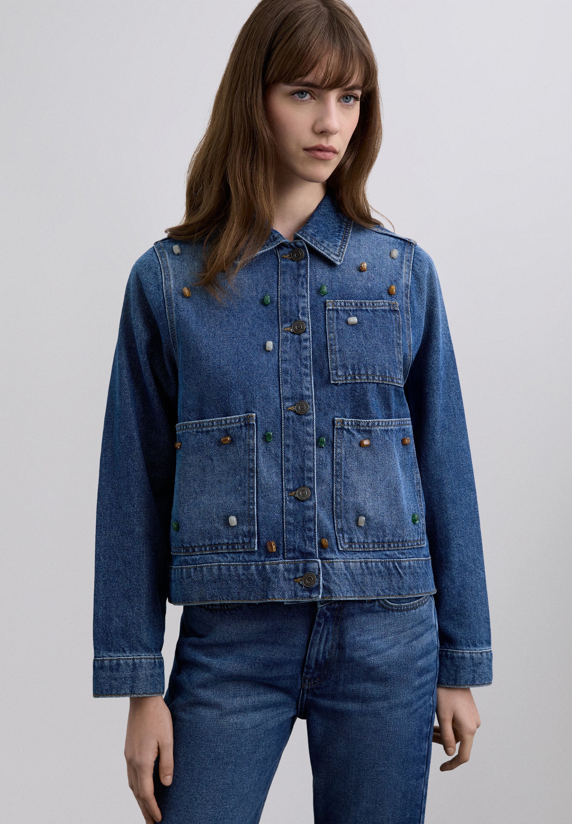 CHAQUETA VAQUERA CON ABALORIOS - Scalpers