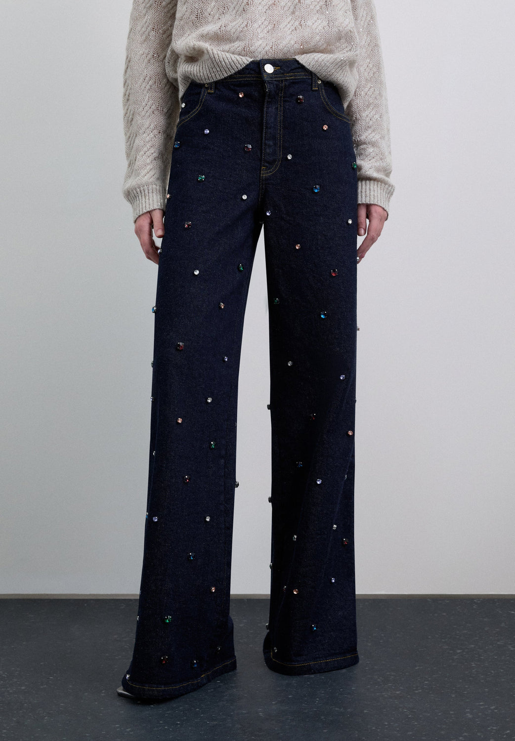 PANTALÓN DENIM CON ABALORIOS - Scalpers