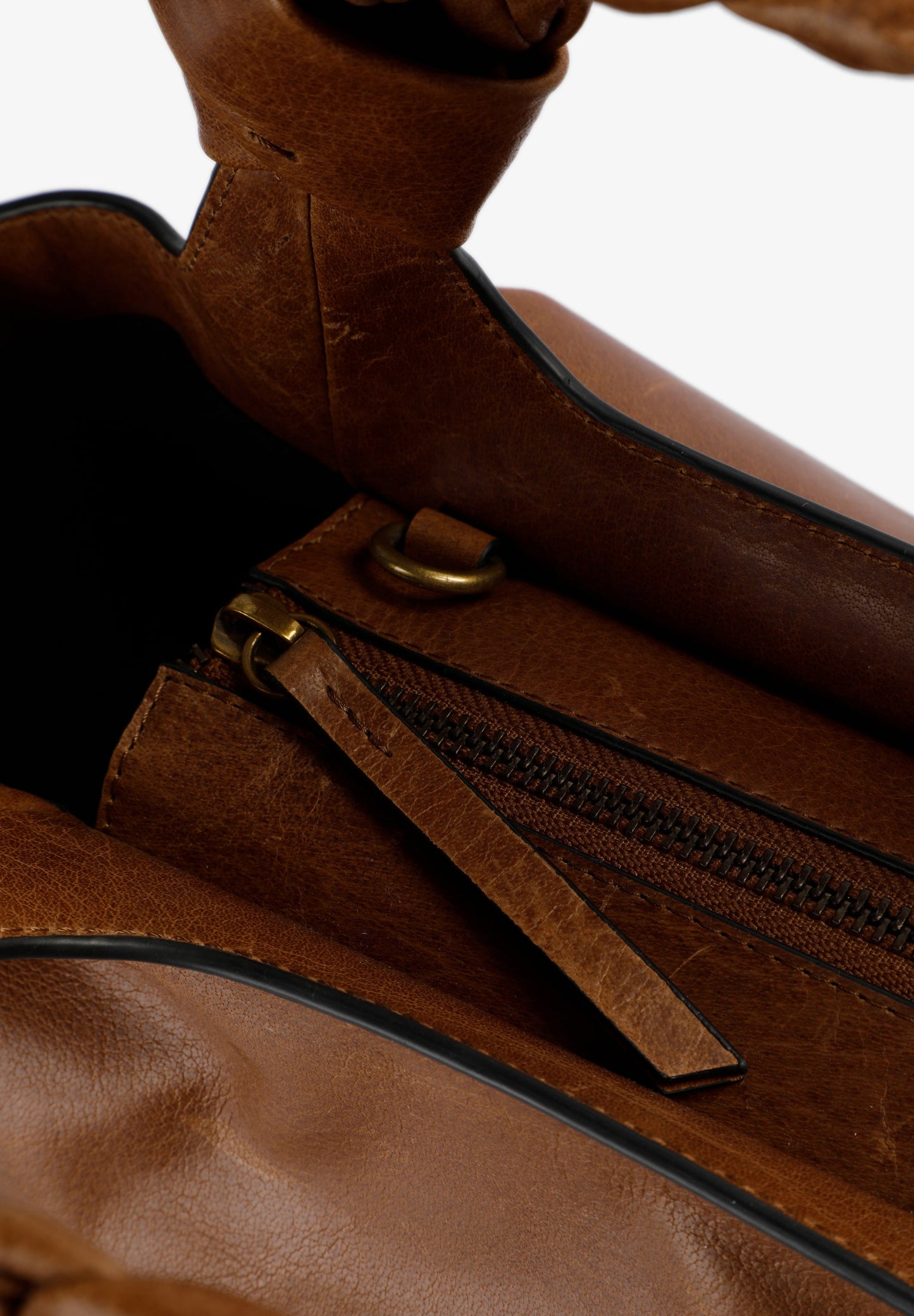 BOLSO MANO PIEL ASA TRENZADA