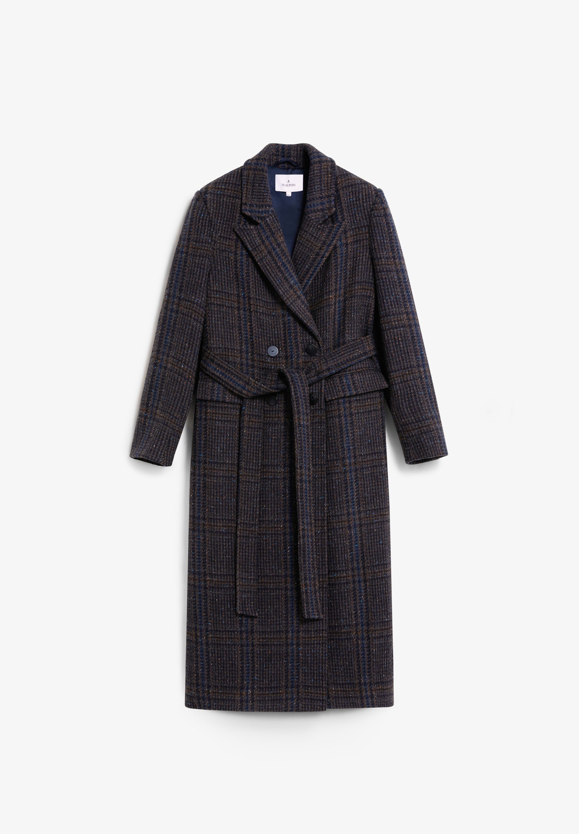 ABRIGO LARGO LANA CUADROS - Scalpers