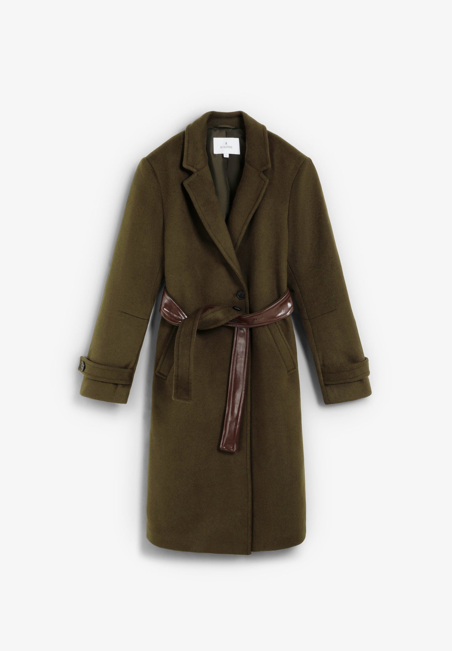 ABRIGO CON CINTURÓN A CONTRASTE - Scalpers