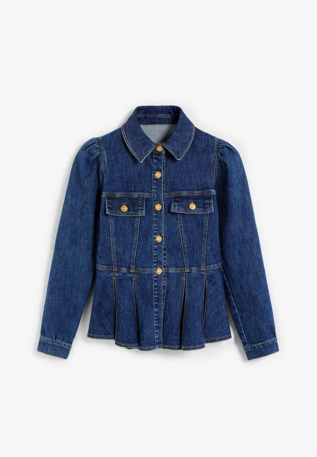 CAMISA DENIM MANGA ABULLONADA - Scalpers