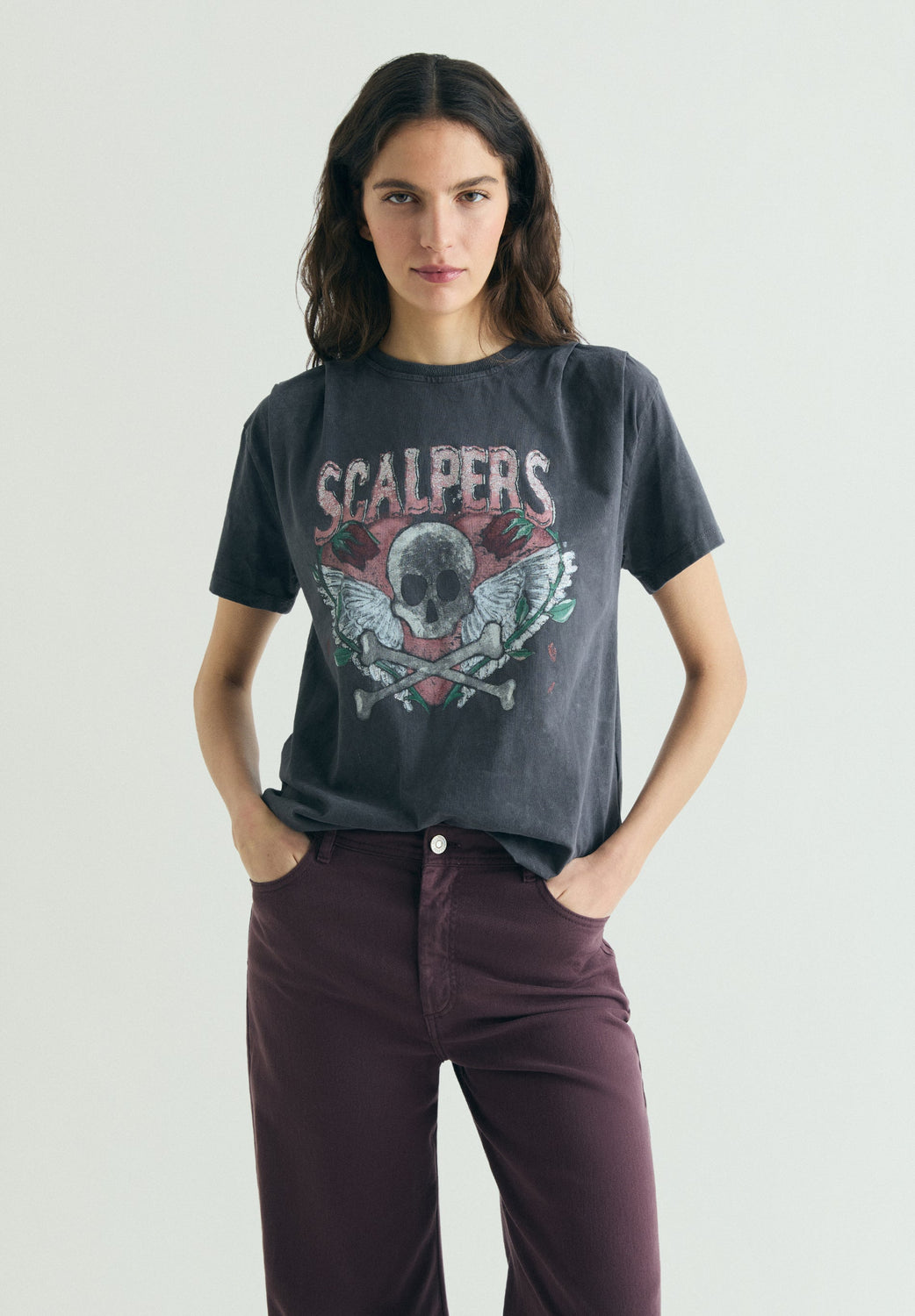 CAMISETA CALAVERA EFECTO LAVADO - Scalpers