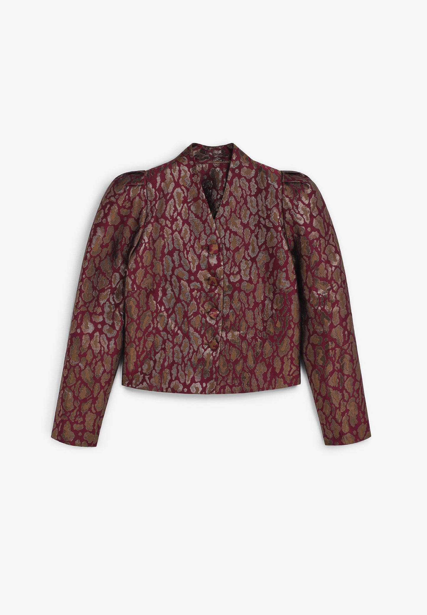BLAZER CROPPED ANIMAL PRINT METALIZADA - Scalpers