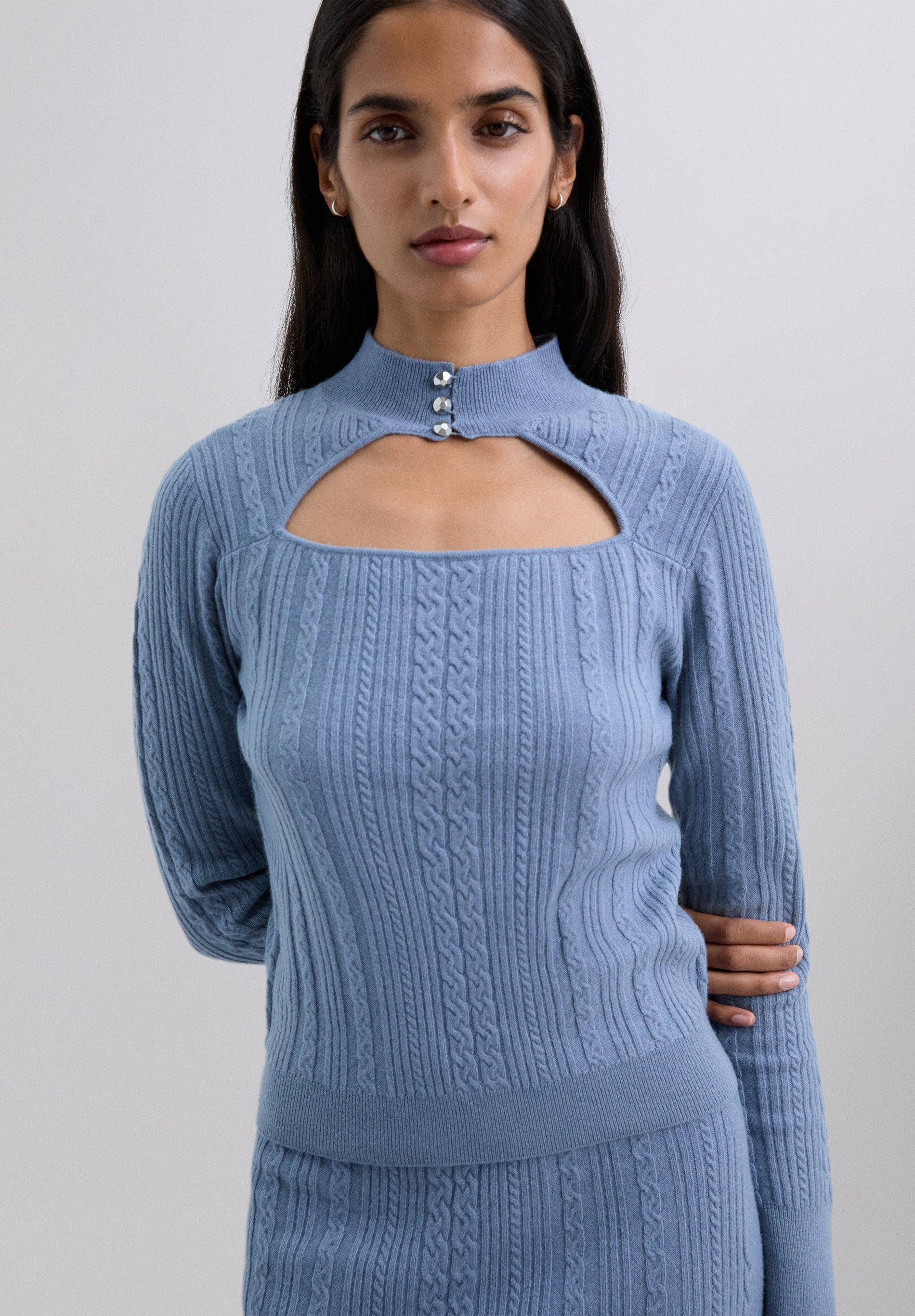 CHALECO CABLE KNIT ABERTURA