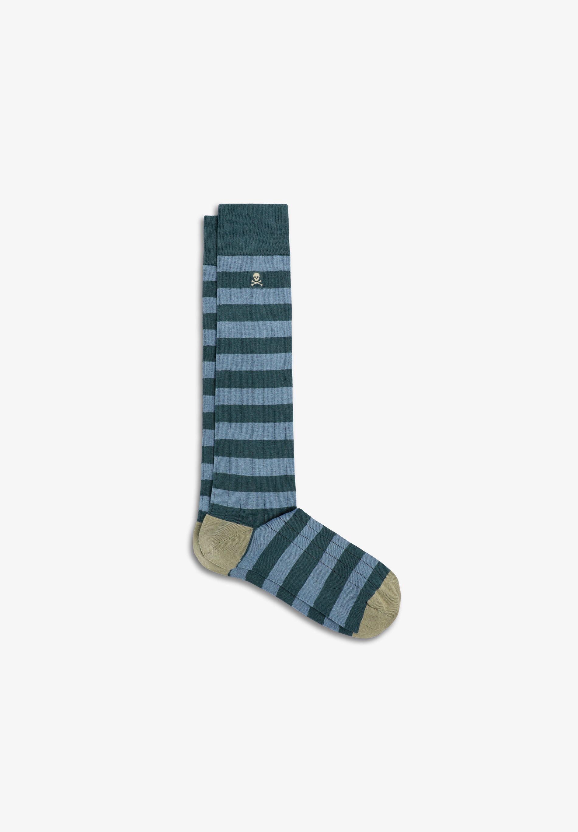 CALCETINES RAYAS BORDADO CALAVERA