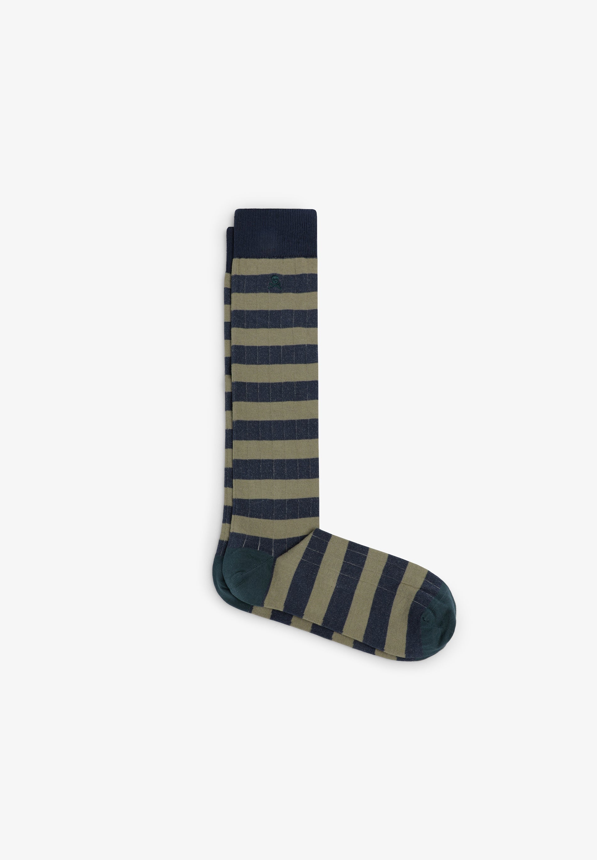 CALCETINES RAYAS BORDADO CALAVERA