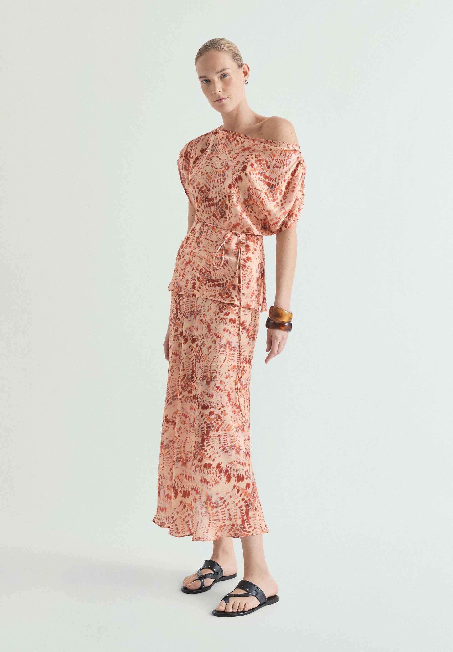 FALDA MIDI TIE-DYE